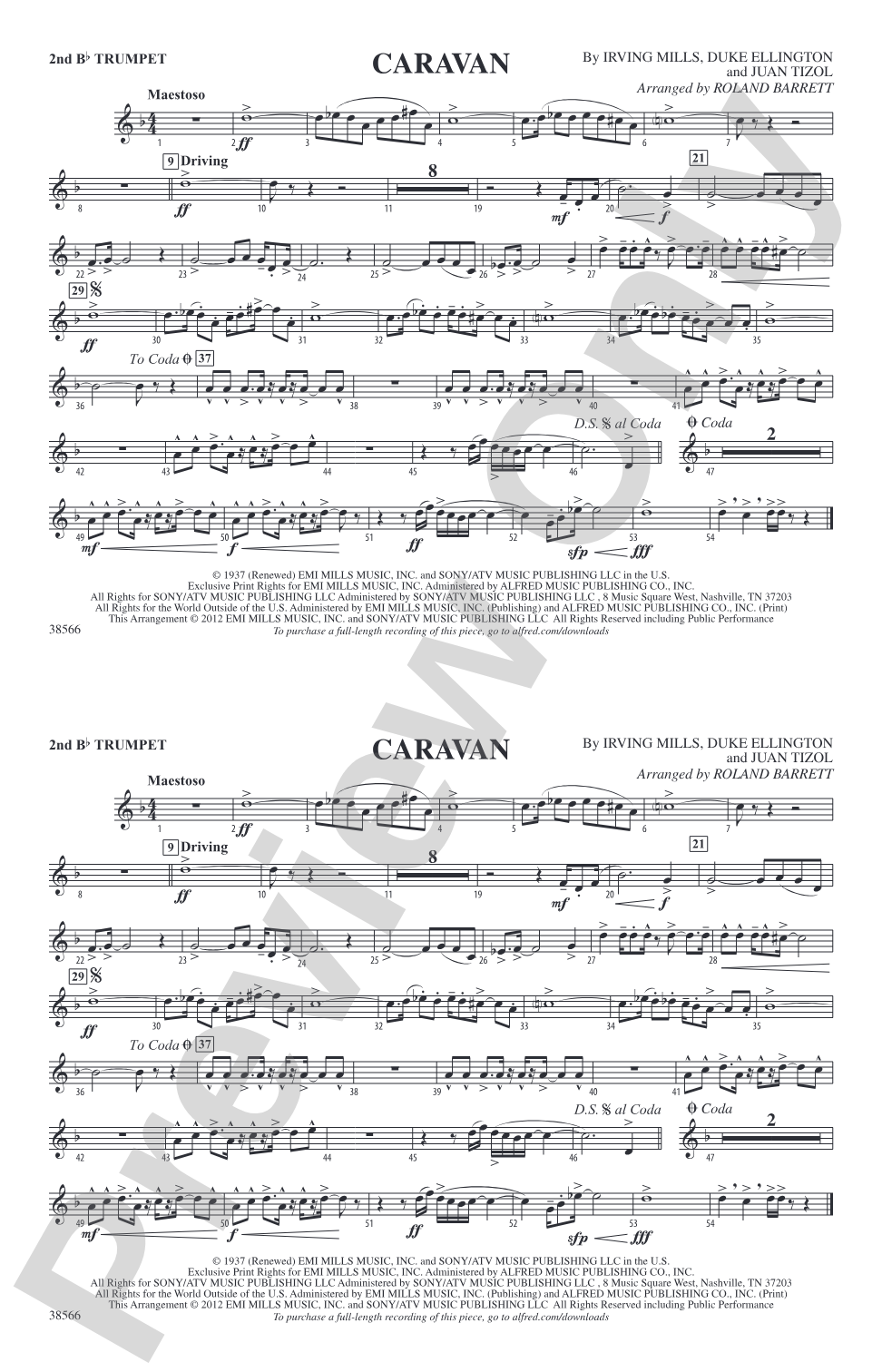 Caravan: 2nd B-flat Trumpet