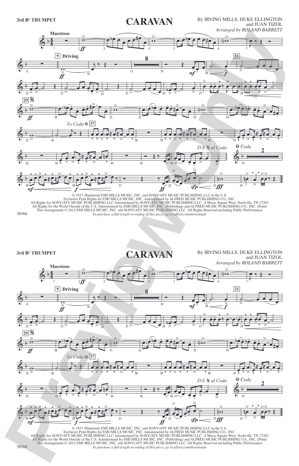 Caravan: 3rd B-flat Trumpet