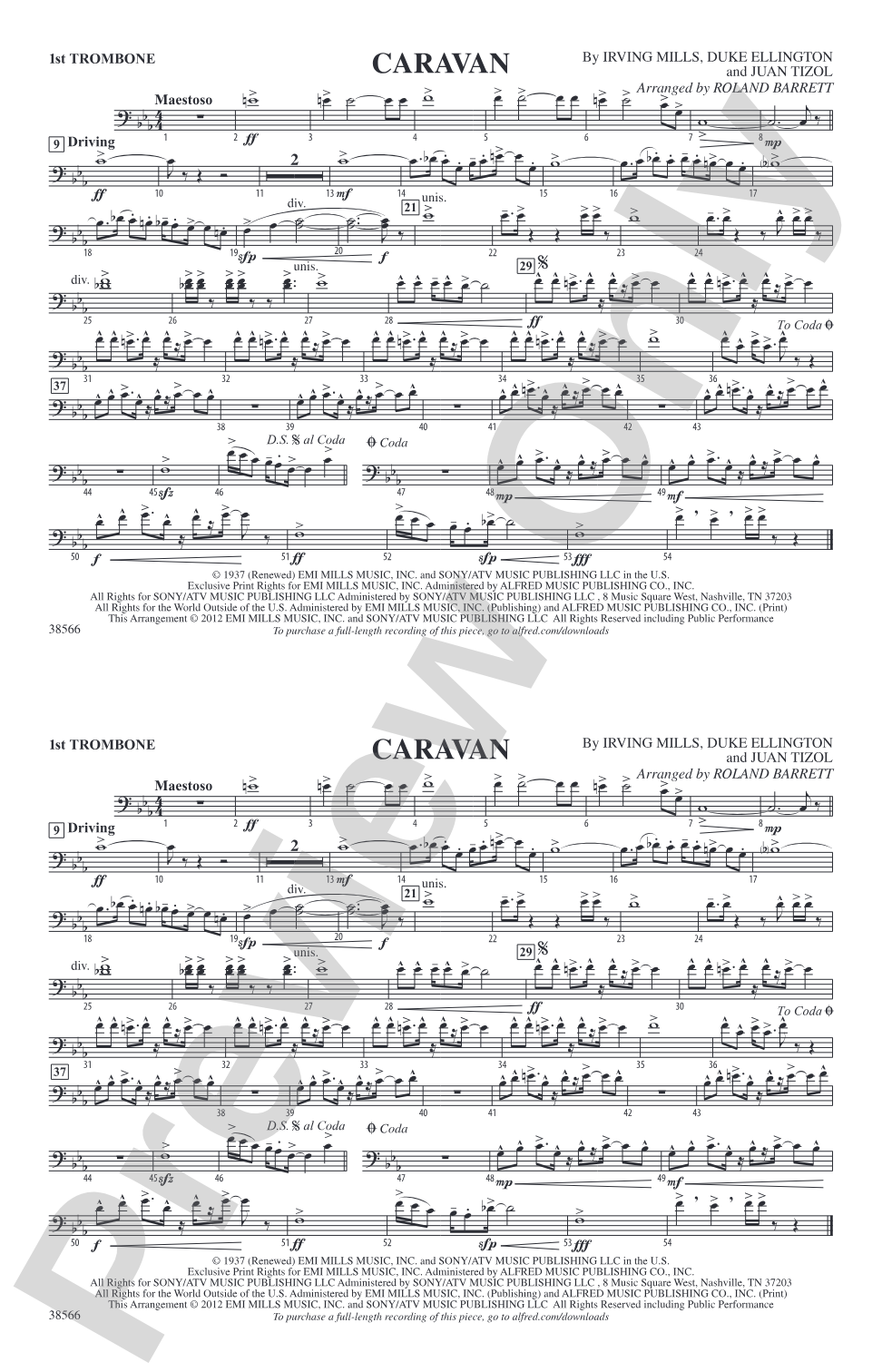 Caravan: 1st Trombone