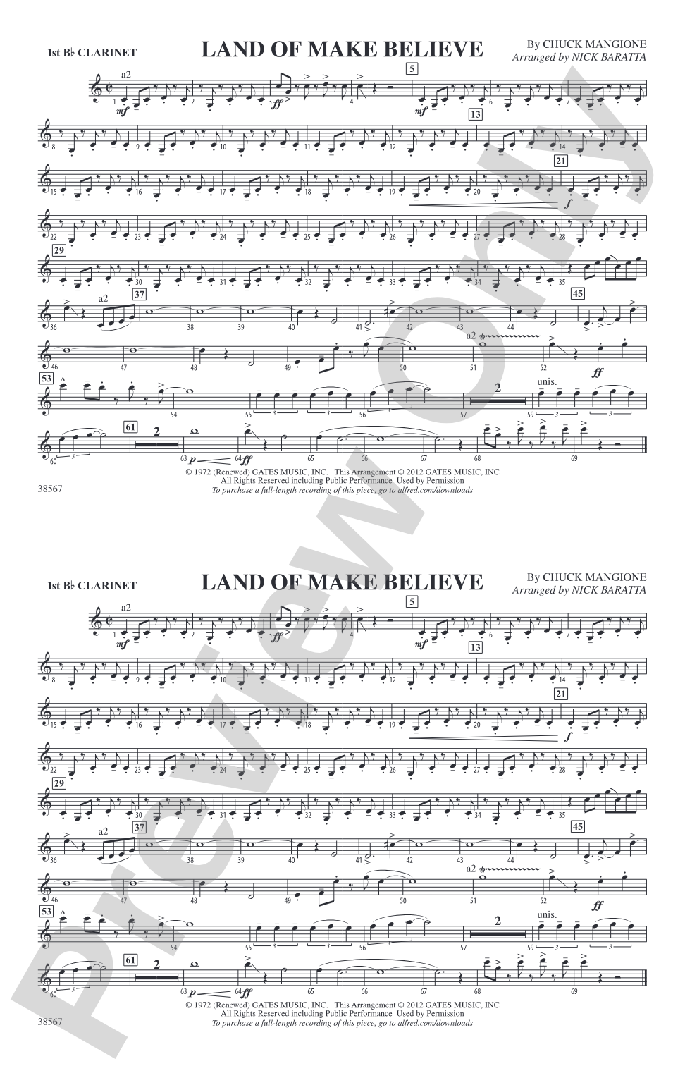 Land of Make Believe: 1st B-flat Clarinet