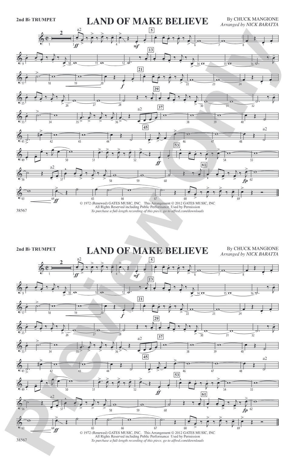 Land of Make Believe: 2nd B-flat Trumpet