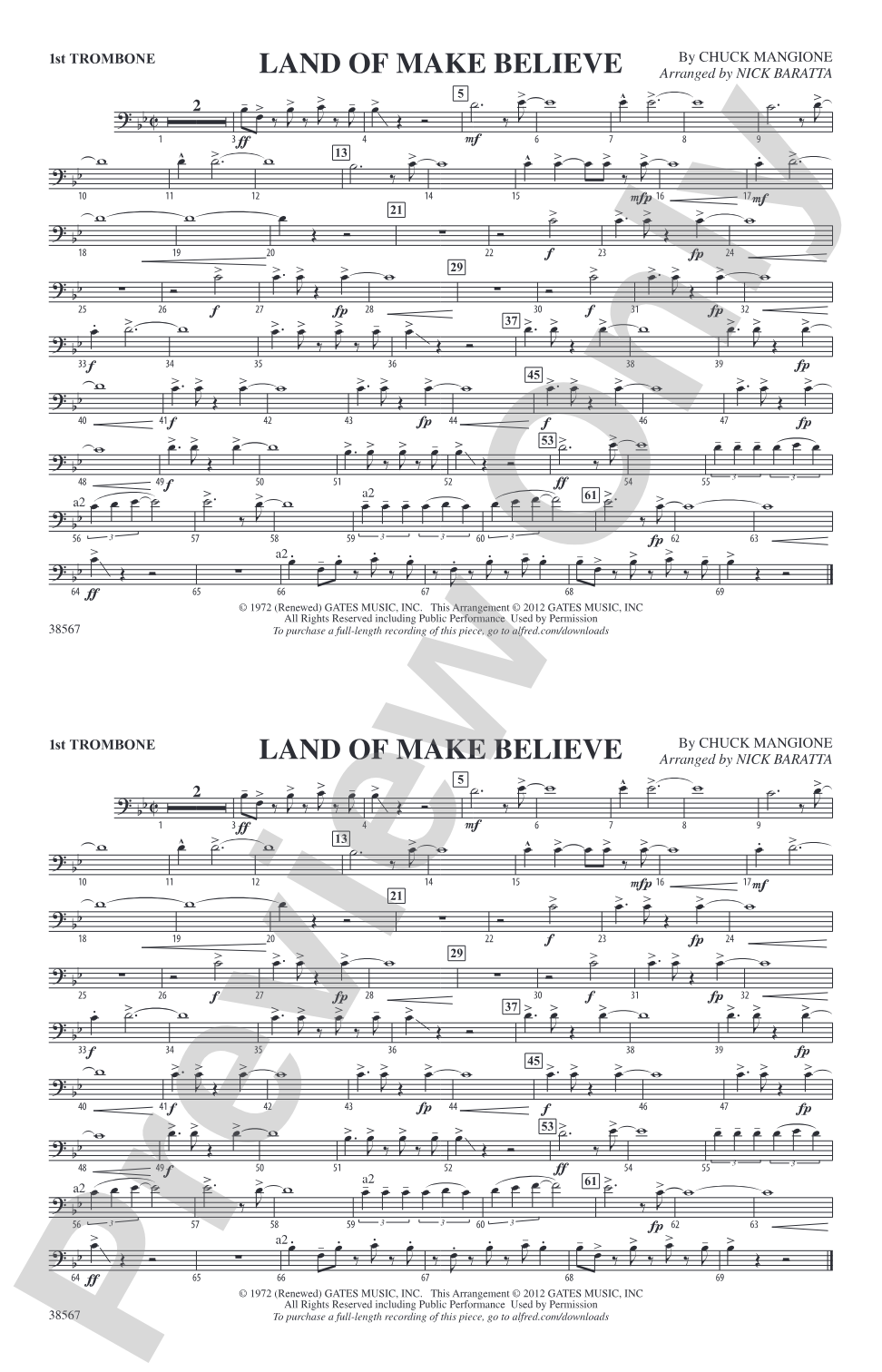 Land of Make Believe: 1st Trombone