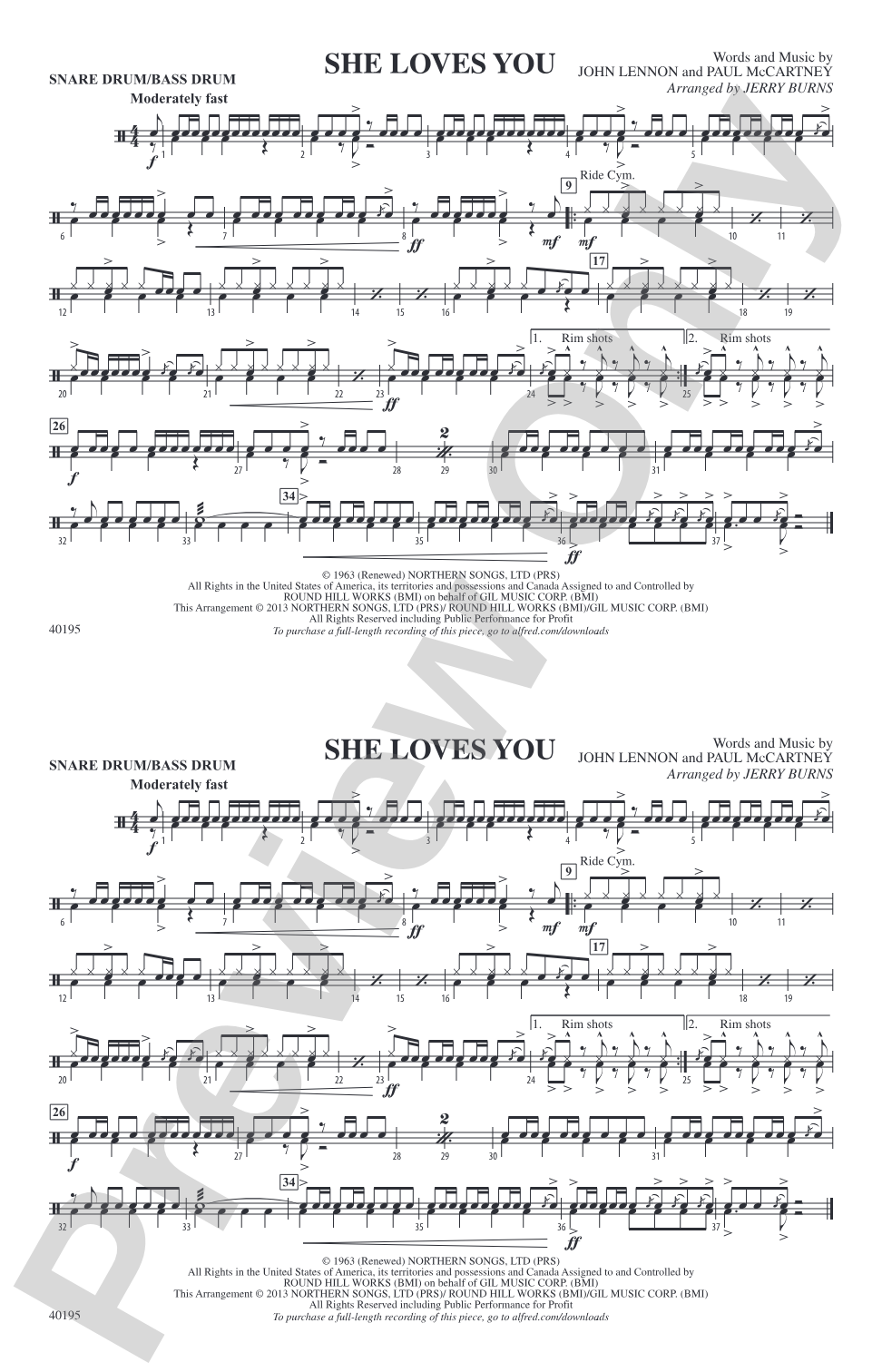 She Loves You: Snare Drum/Bass Drum