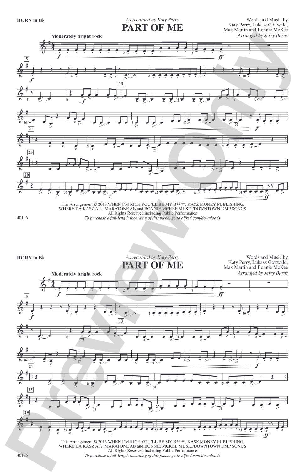 Part of Me: Horn in B flat