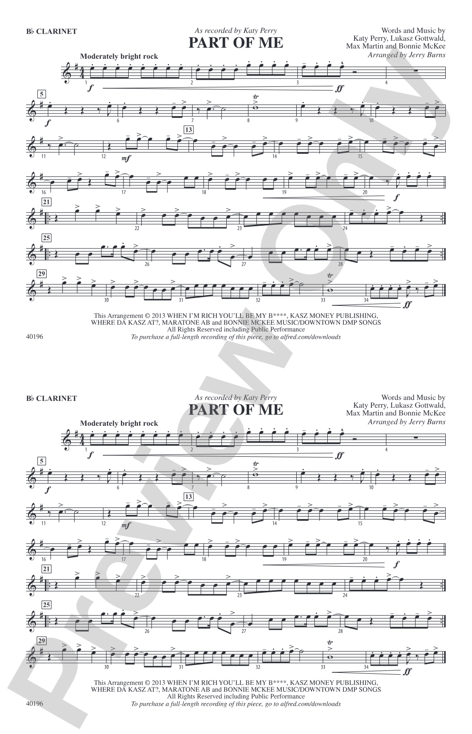 Part of Me: 1st B-flat Clarinet