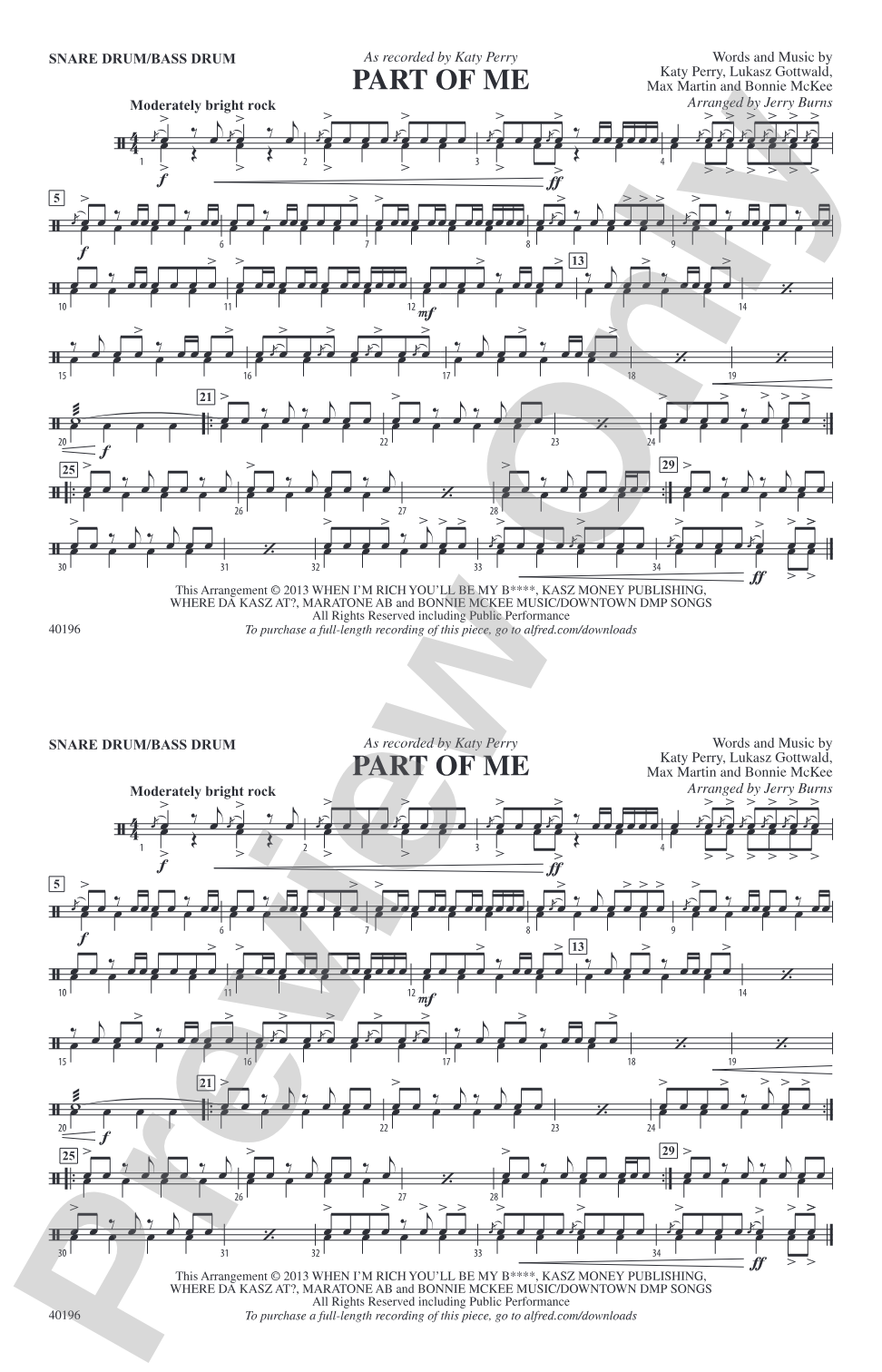 Part of Me: Snare Drum/Bass Drum