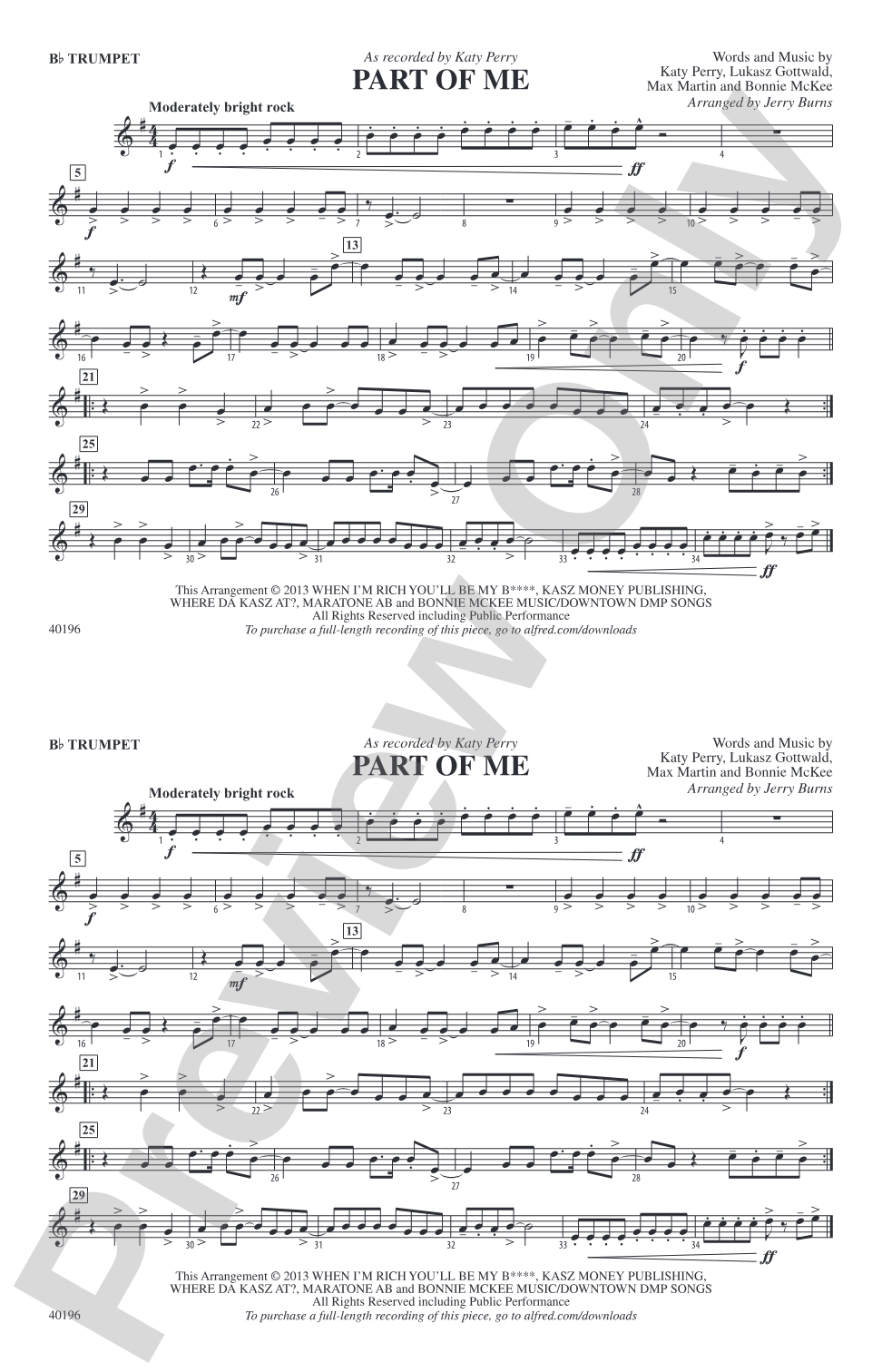 Part of Me: 1st B-flat Trumpet