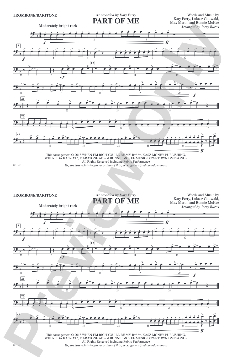 Part of Me: 1st Trombone