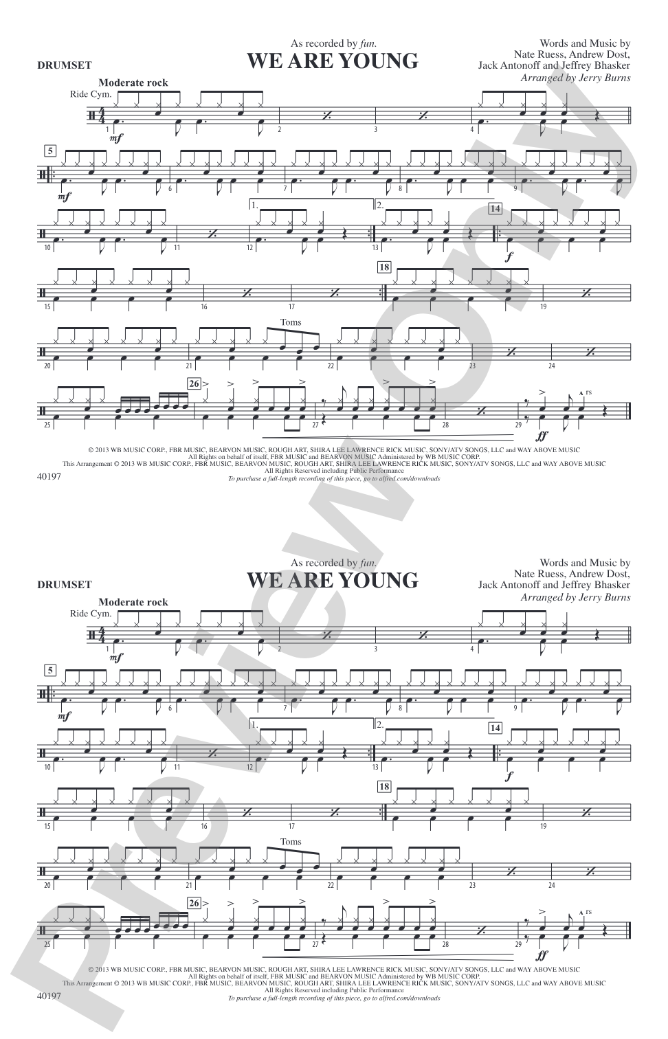 We Are Young: Drumset