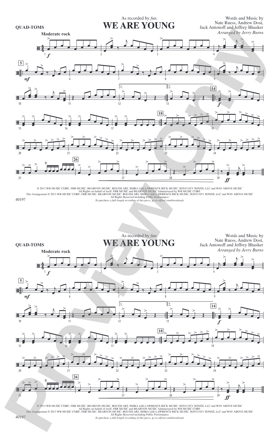We Are Young: Quad-Toms