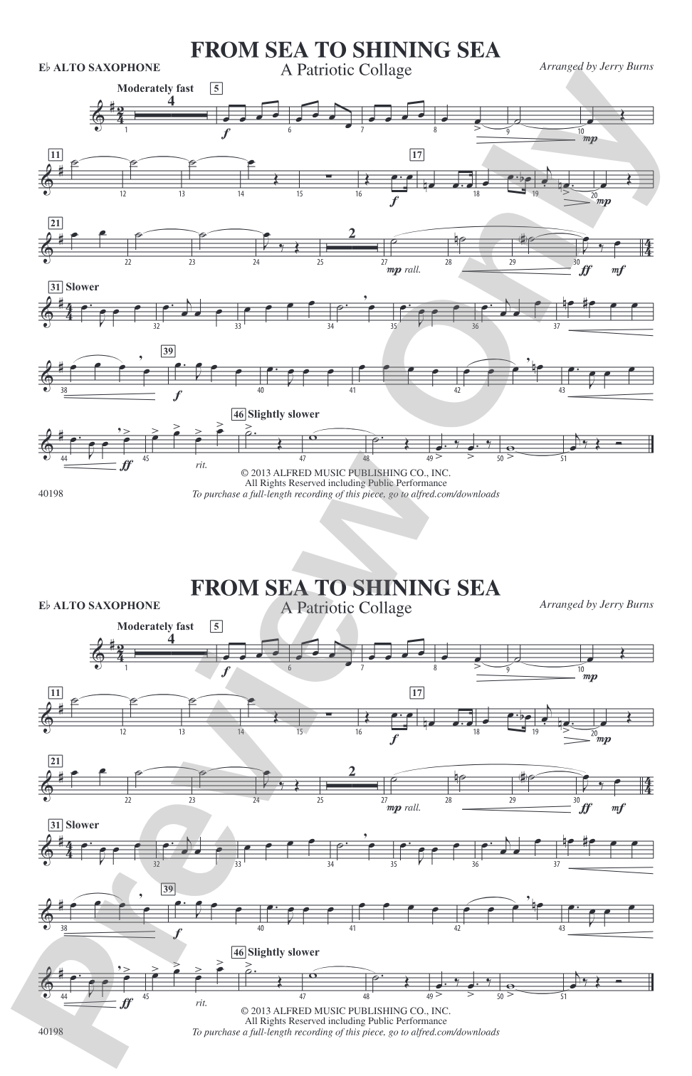 From Sea to Shining Sea: E-flat Alto Saxophone