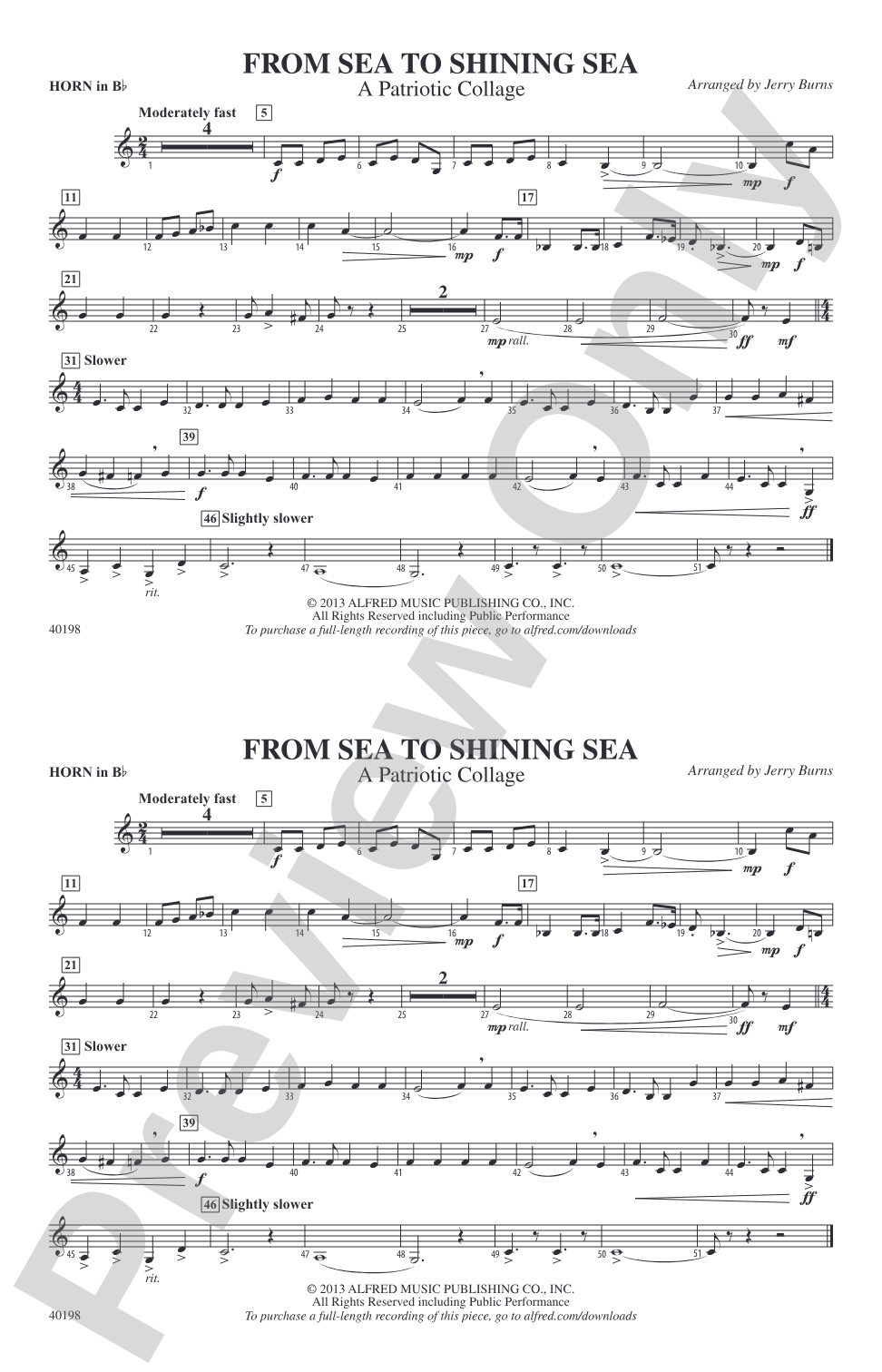 From Sea to Shining Sea: Horn in B flat