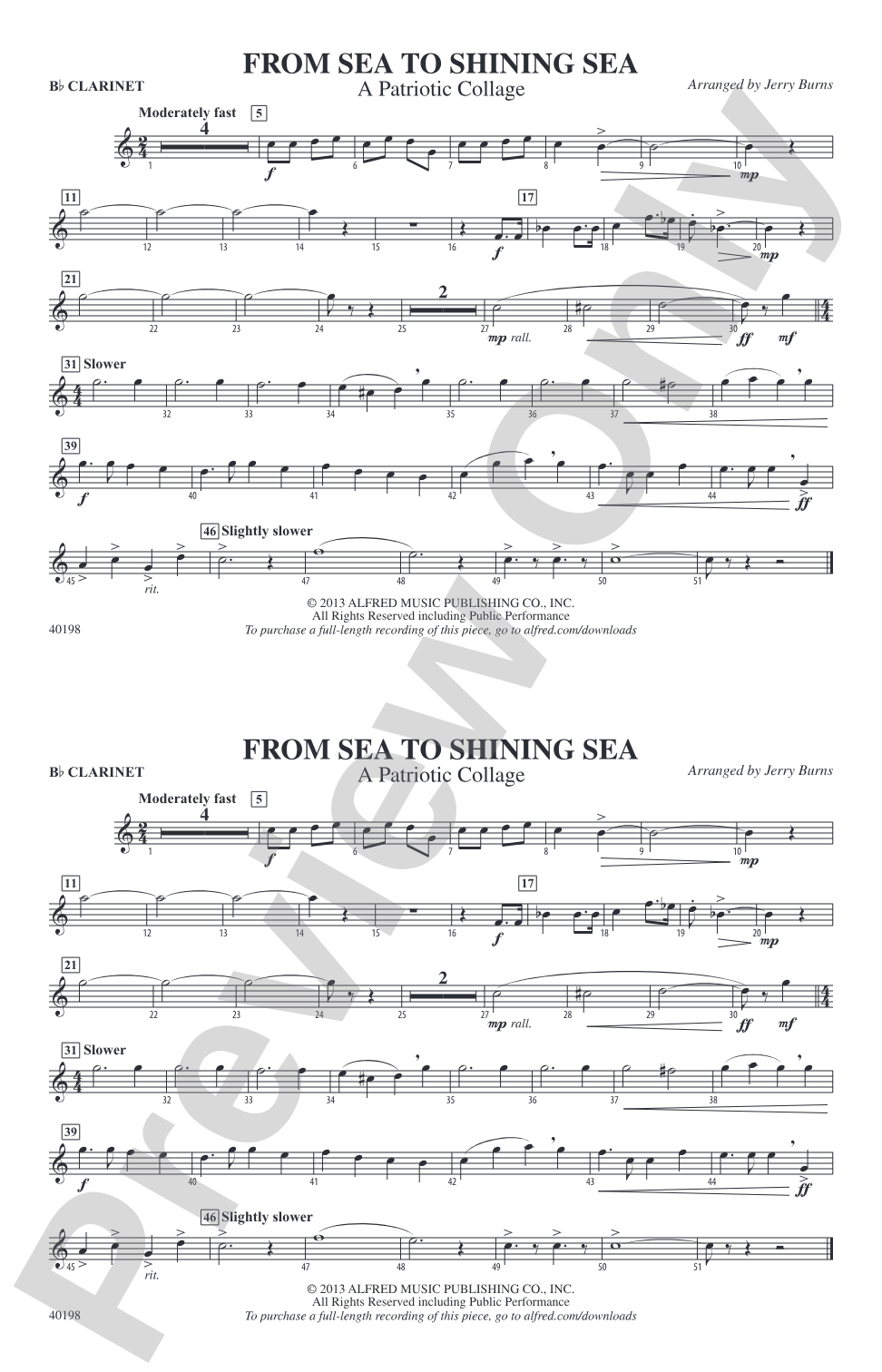 From Sea to Shining Sea: 1st B-flat Clarinet