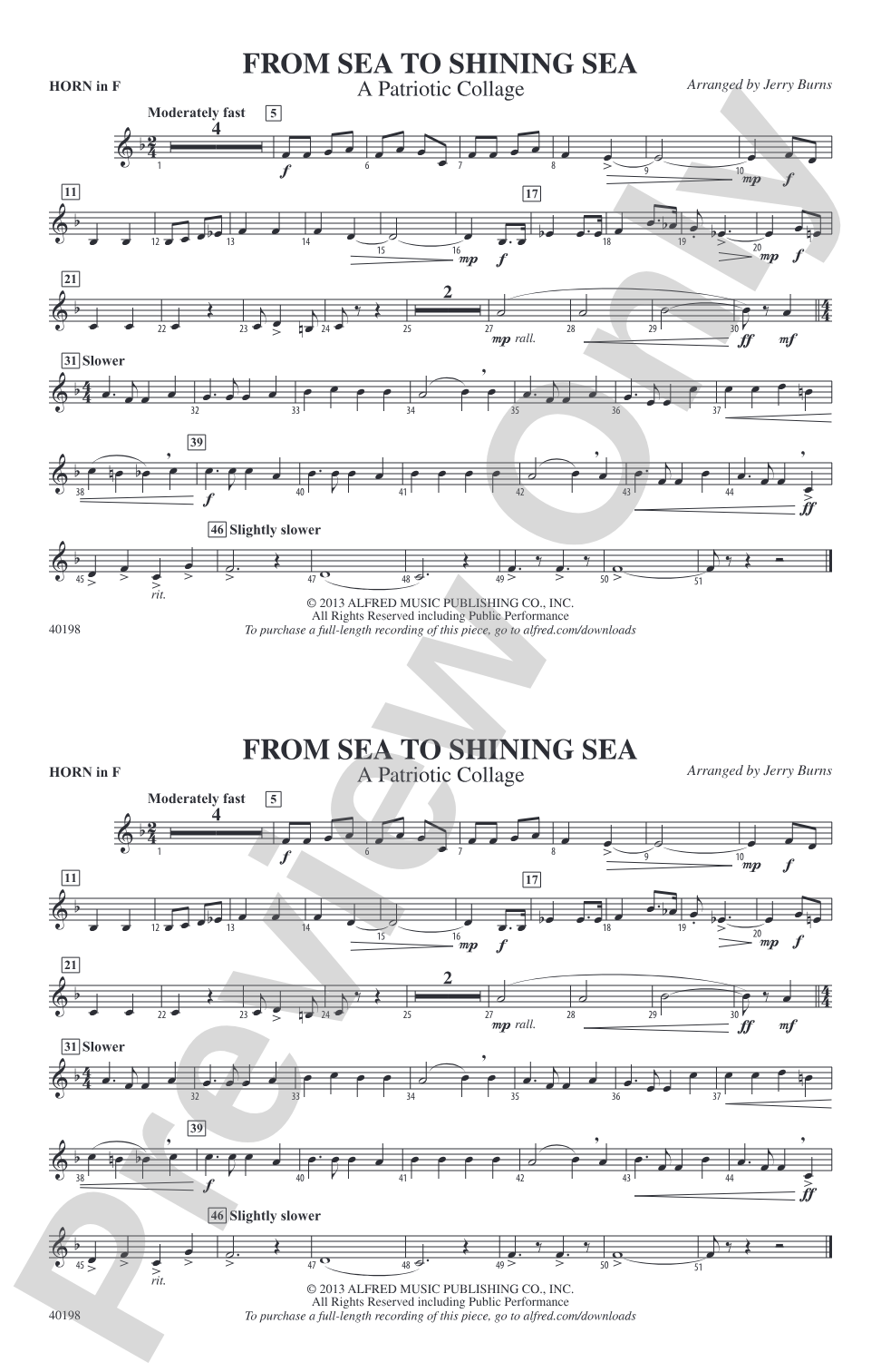 From Sea to Shining Sea: 1st F Horn