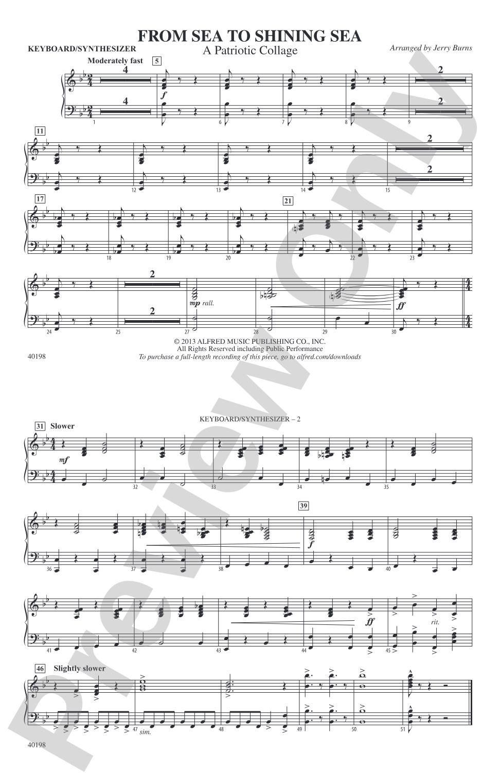 From Sea to Shining Sea: Keyboard/Synthesizer