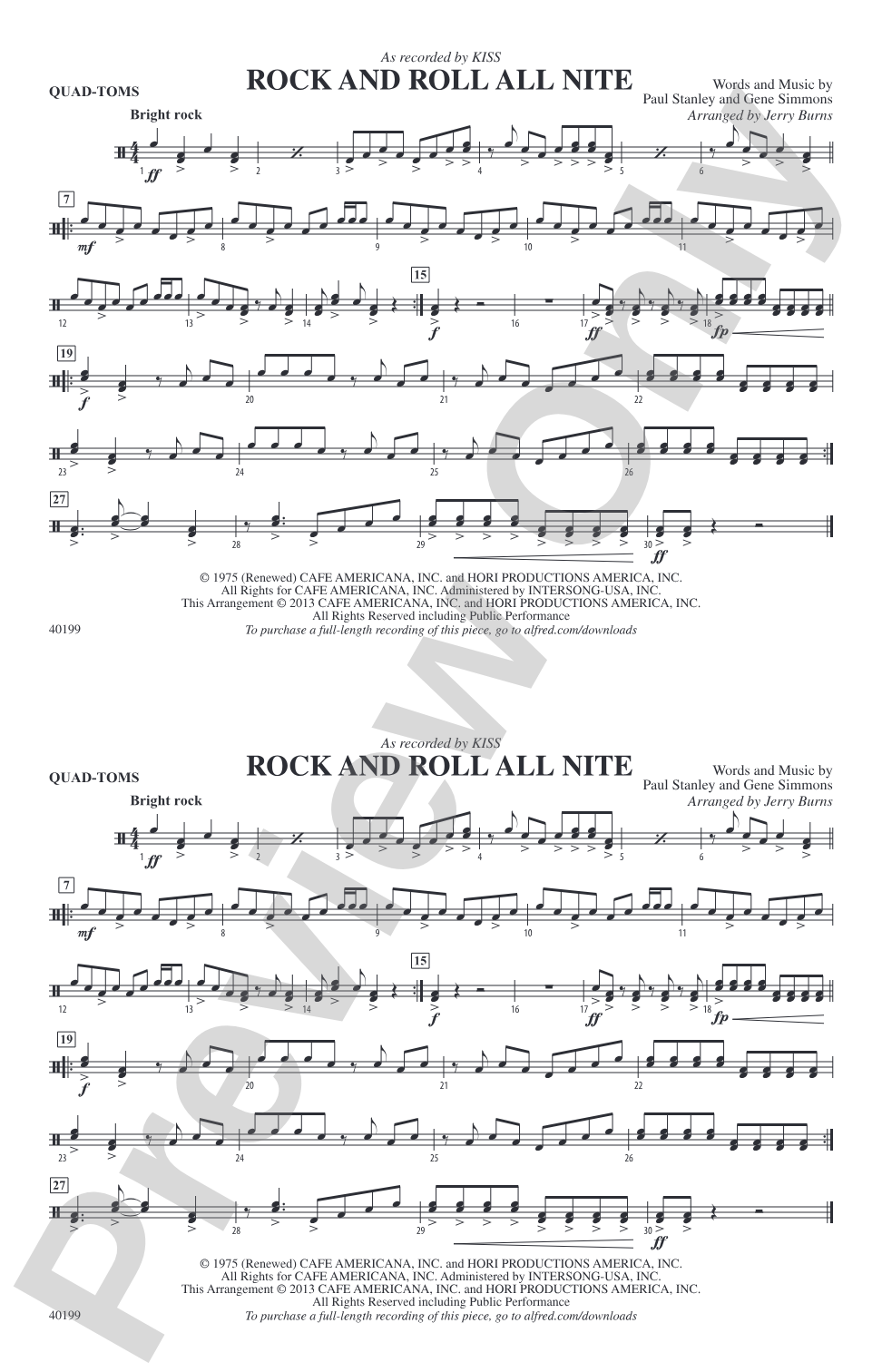 Rock and Roll All Nite: Quad-Toms