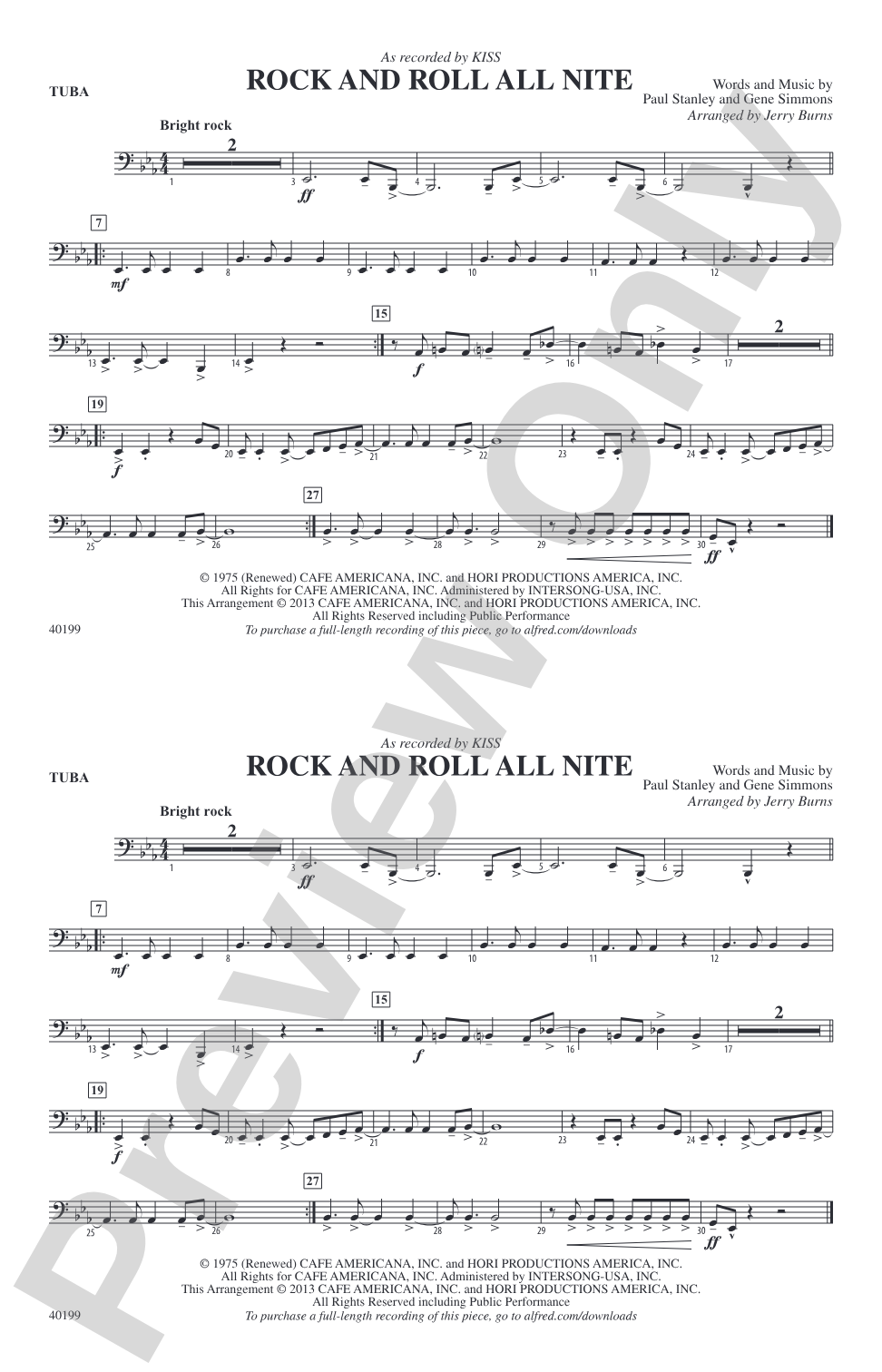 Rock and Roll All Nite: Tuba
