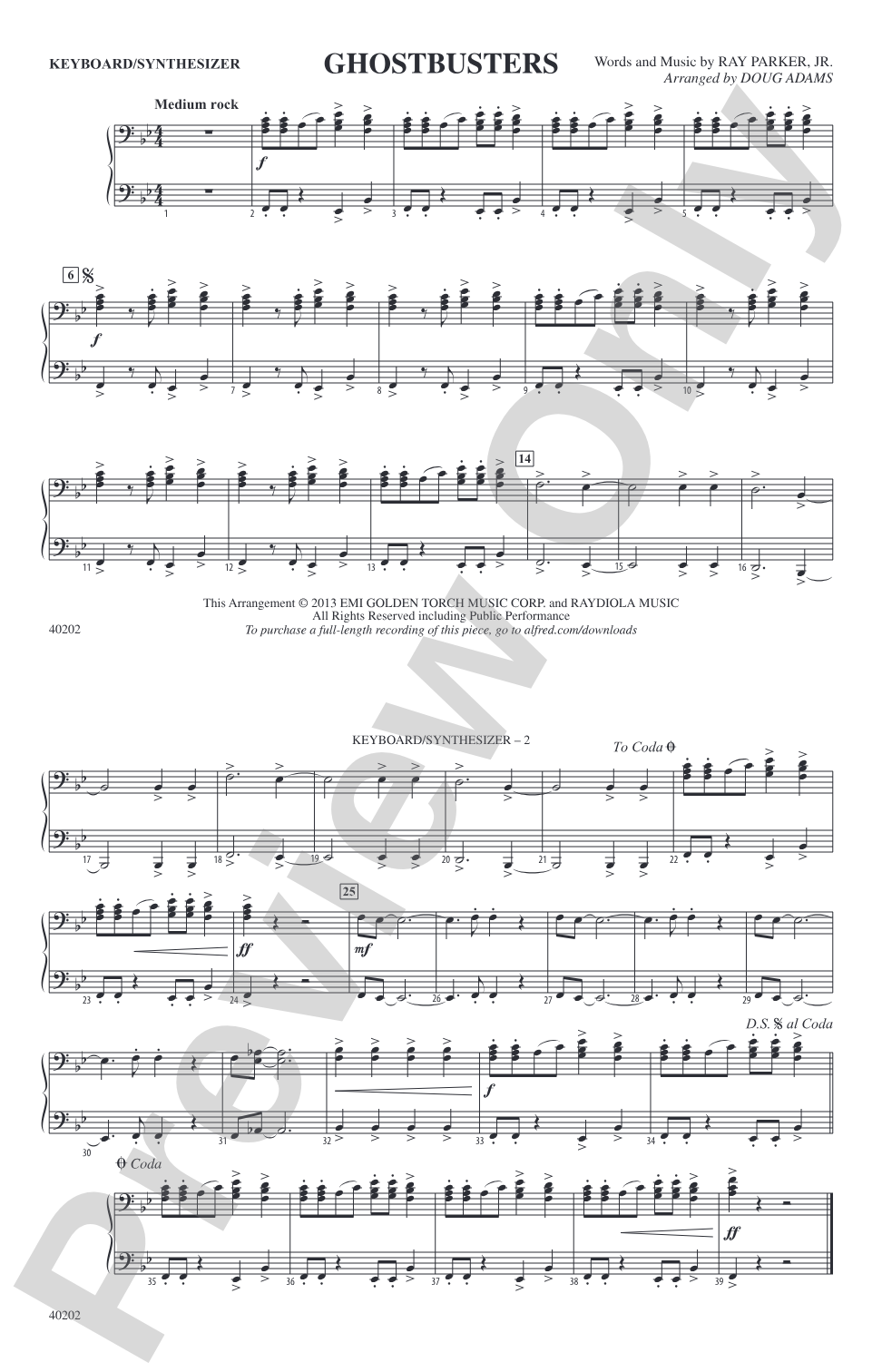 Ghostbusters: Keyboard/Synthesizer