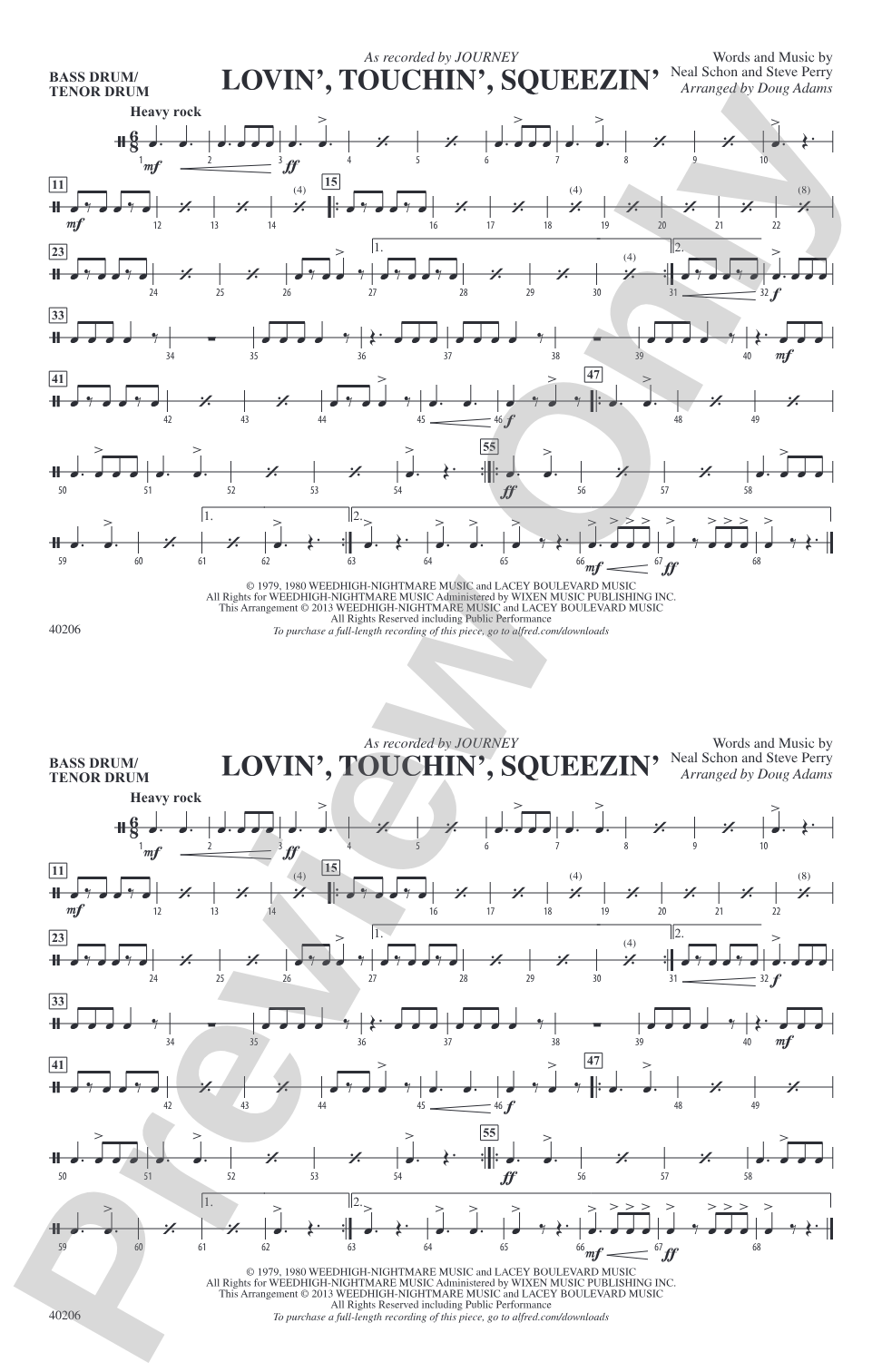 Lovin', Touchin', Squeezin': Bass Drum/Tenor Drum