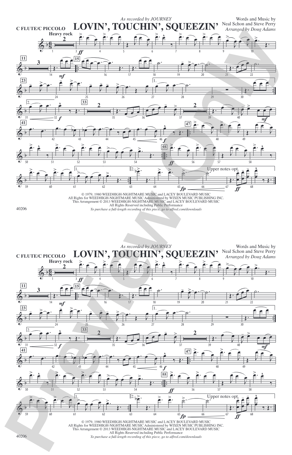 Lovin', Touchin', Squeezin': Flute