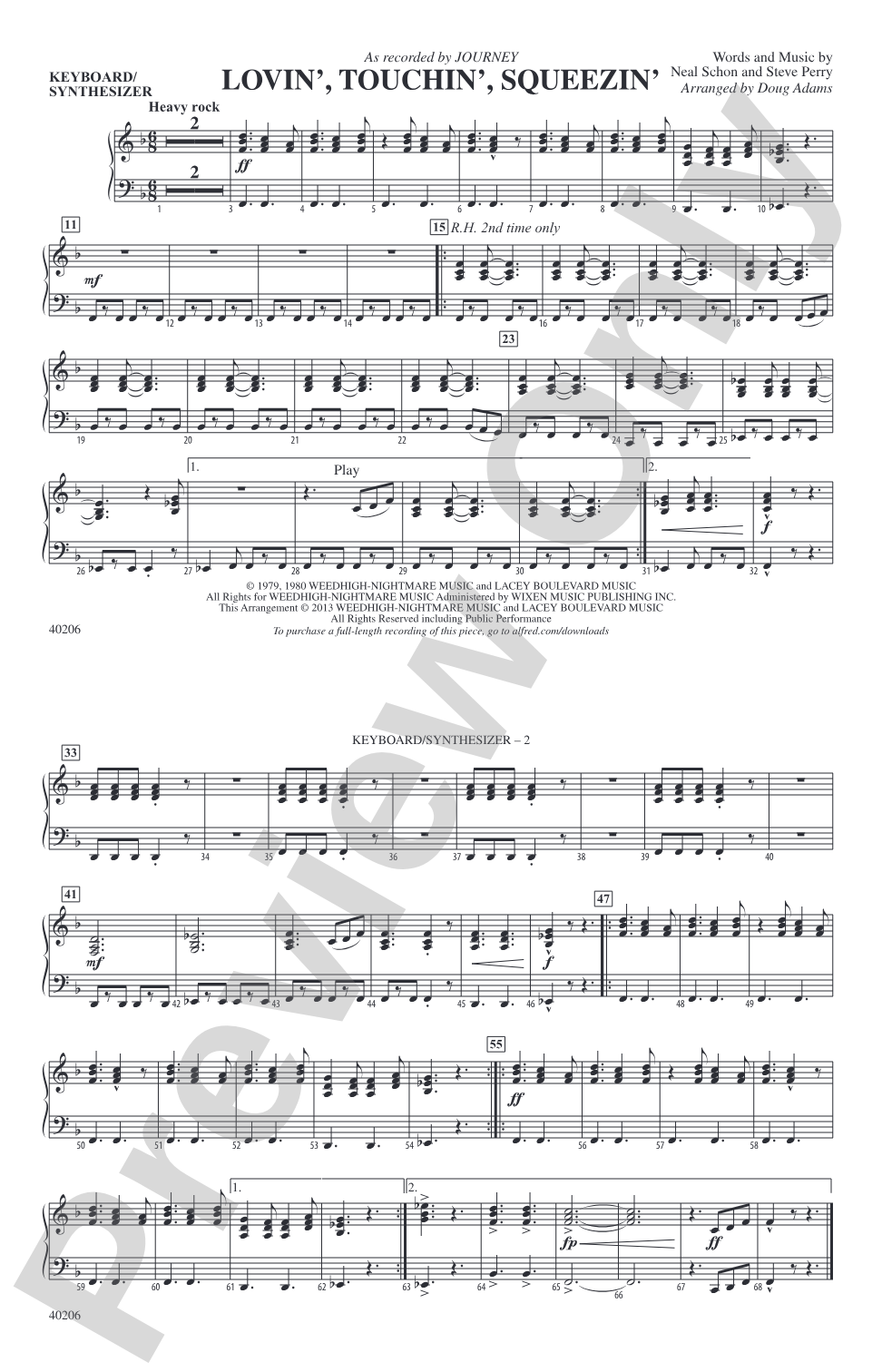 Lovin', Touchin', Squeezin': Keyboard/Synthesizer