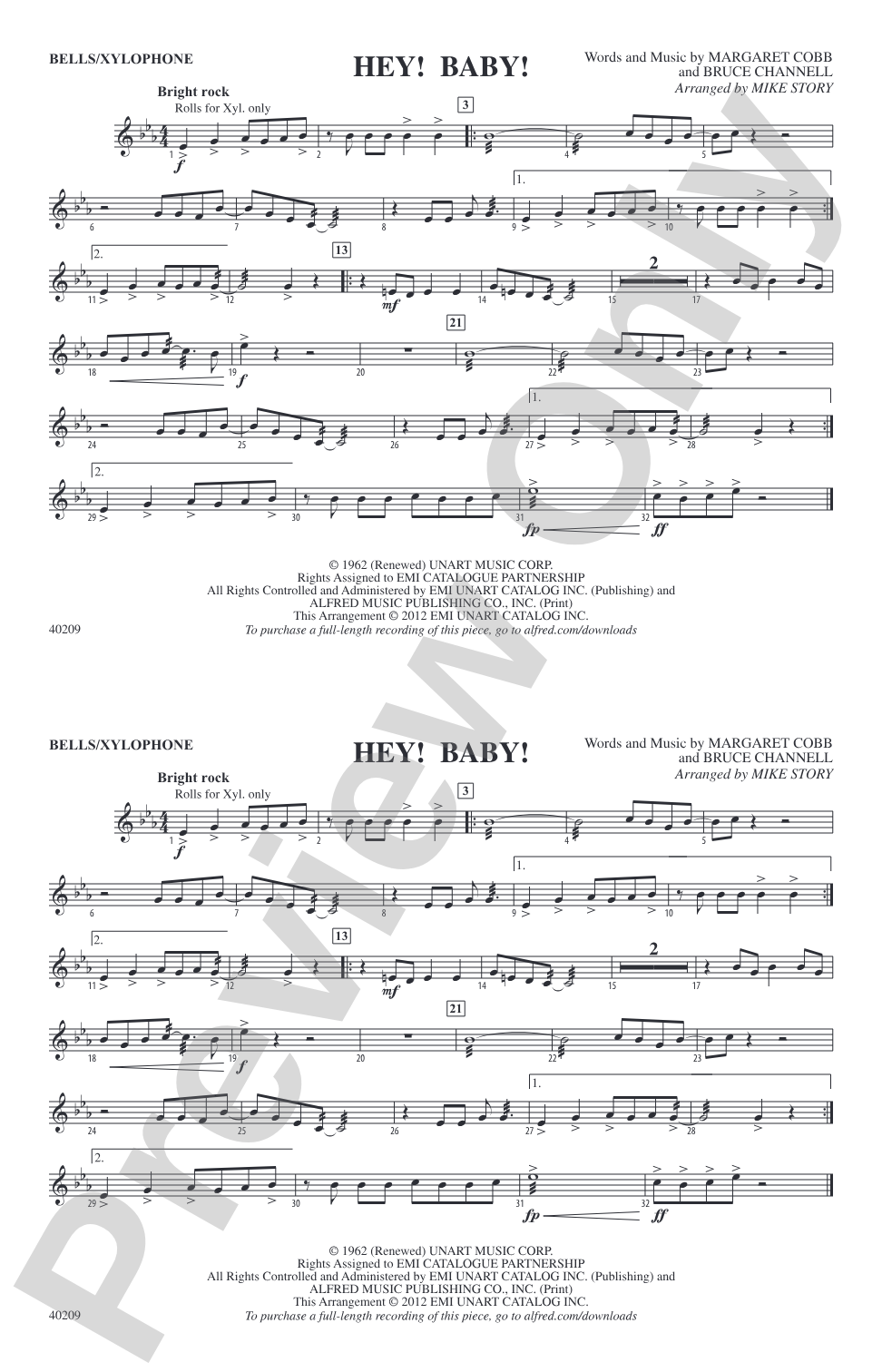 Hey! Baby! (from Dirty Dancing): Mallets