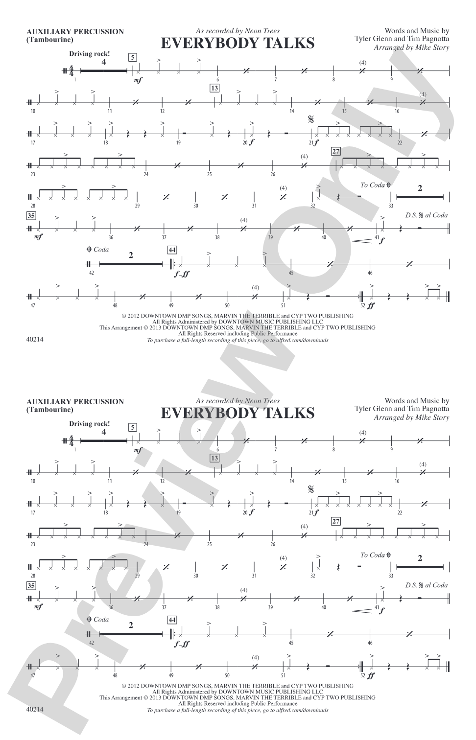 Everybody Talks: Auxiliary Percussion