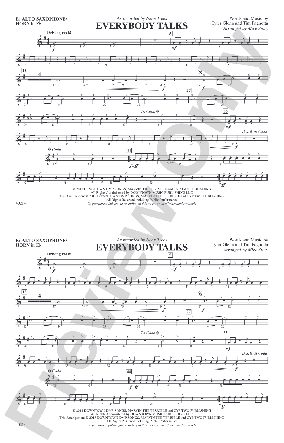 Everybody Talks: E-flat Alto Saxophone