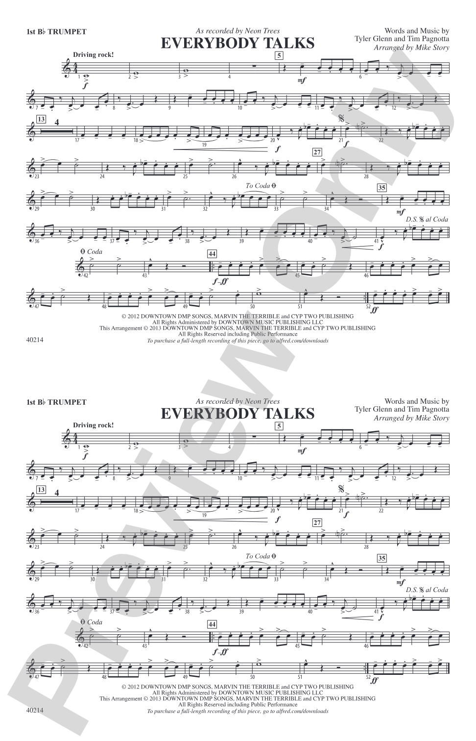Everybody Talks: 1st B-flat Trumpet