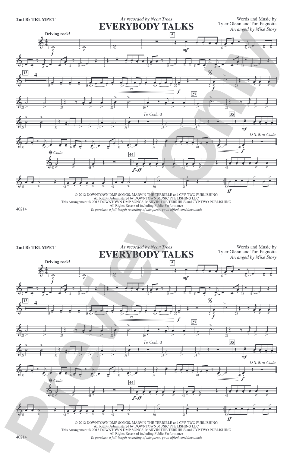 Everybody Talks: 2nd B-flat Trumpet