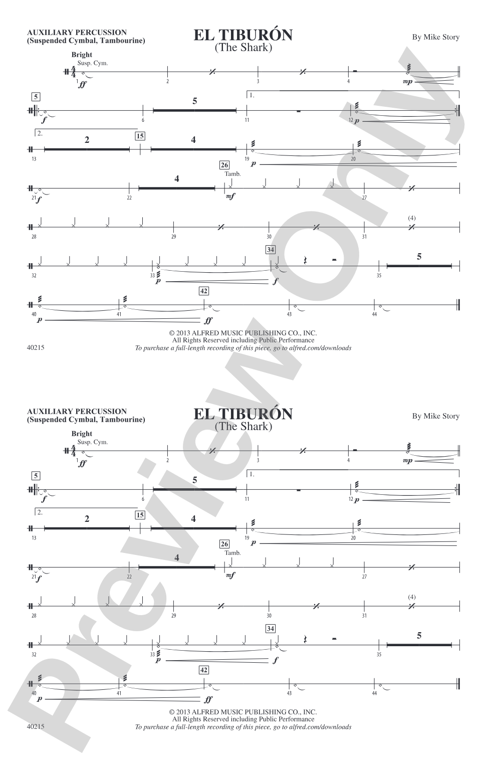 El Tiburón: Auxiliary Percussion