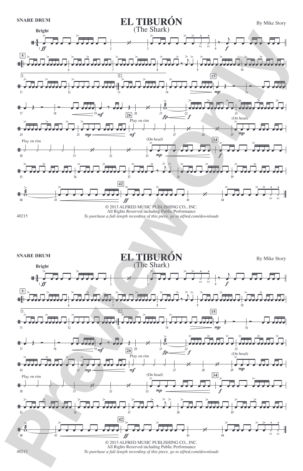 El Tiburón: Snare Drum