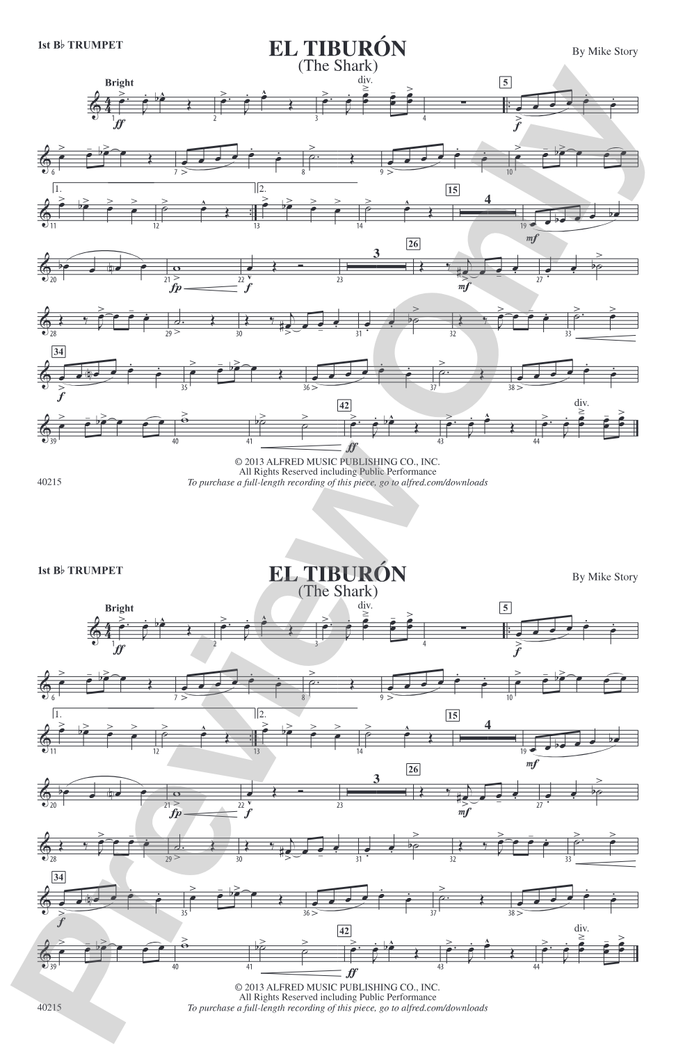 El Tiburón: 1st B-flat Trumpet