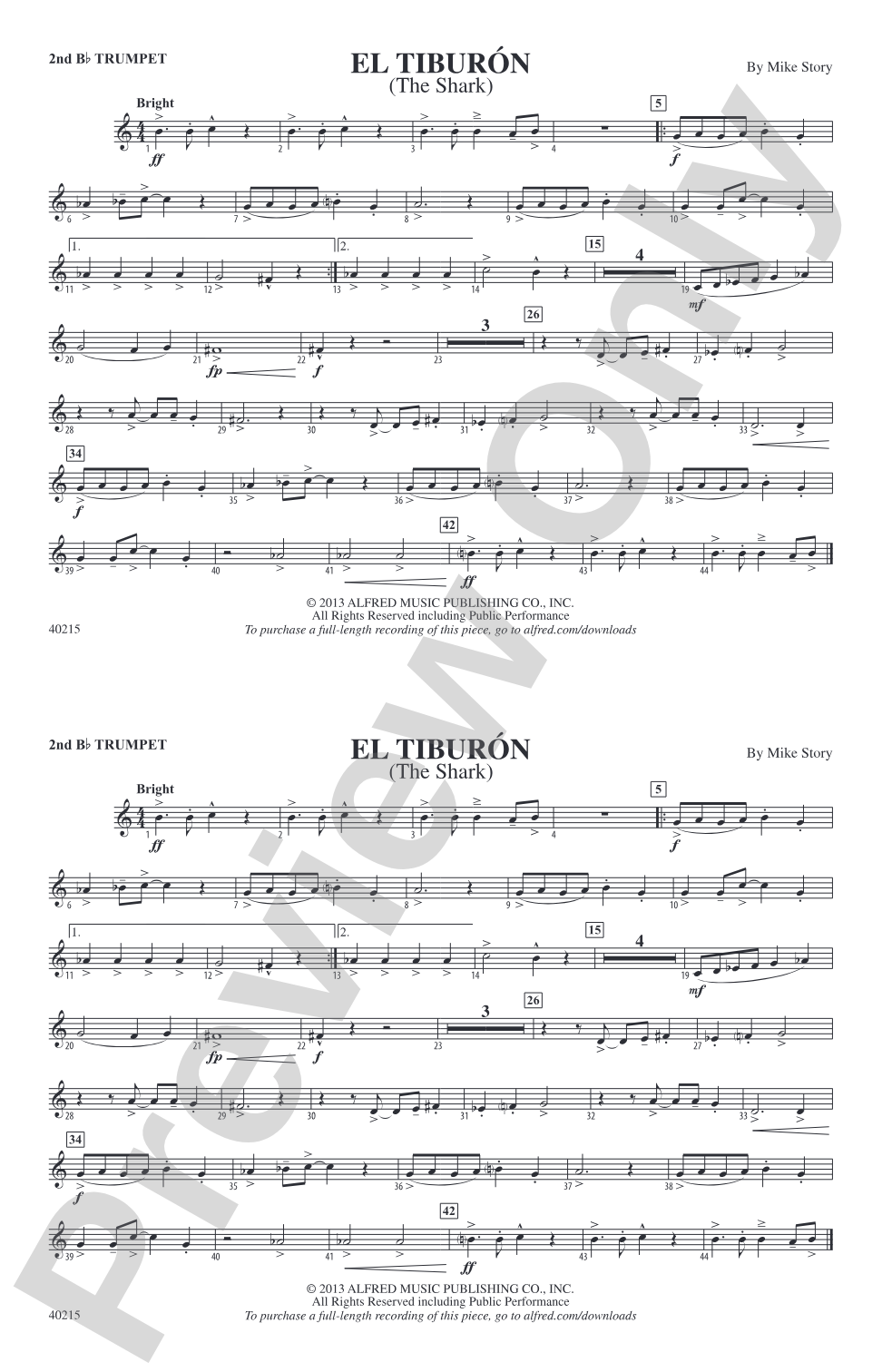 El Tiburón: 2nd B-flat Trumpet