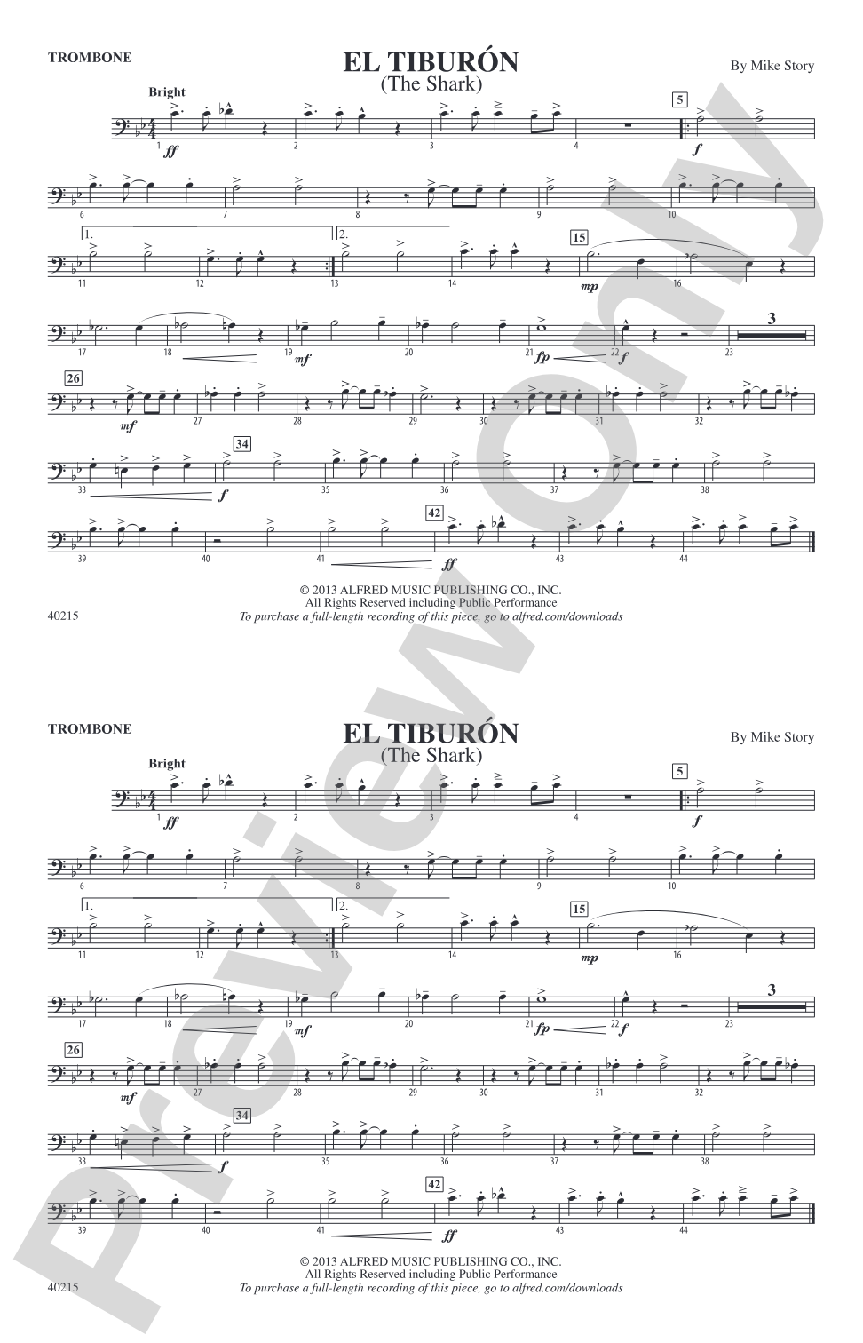 El Tiburón: 1st Trombone