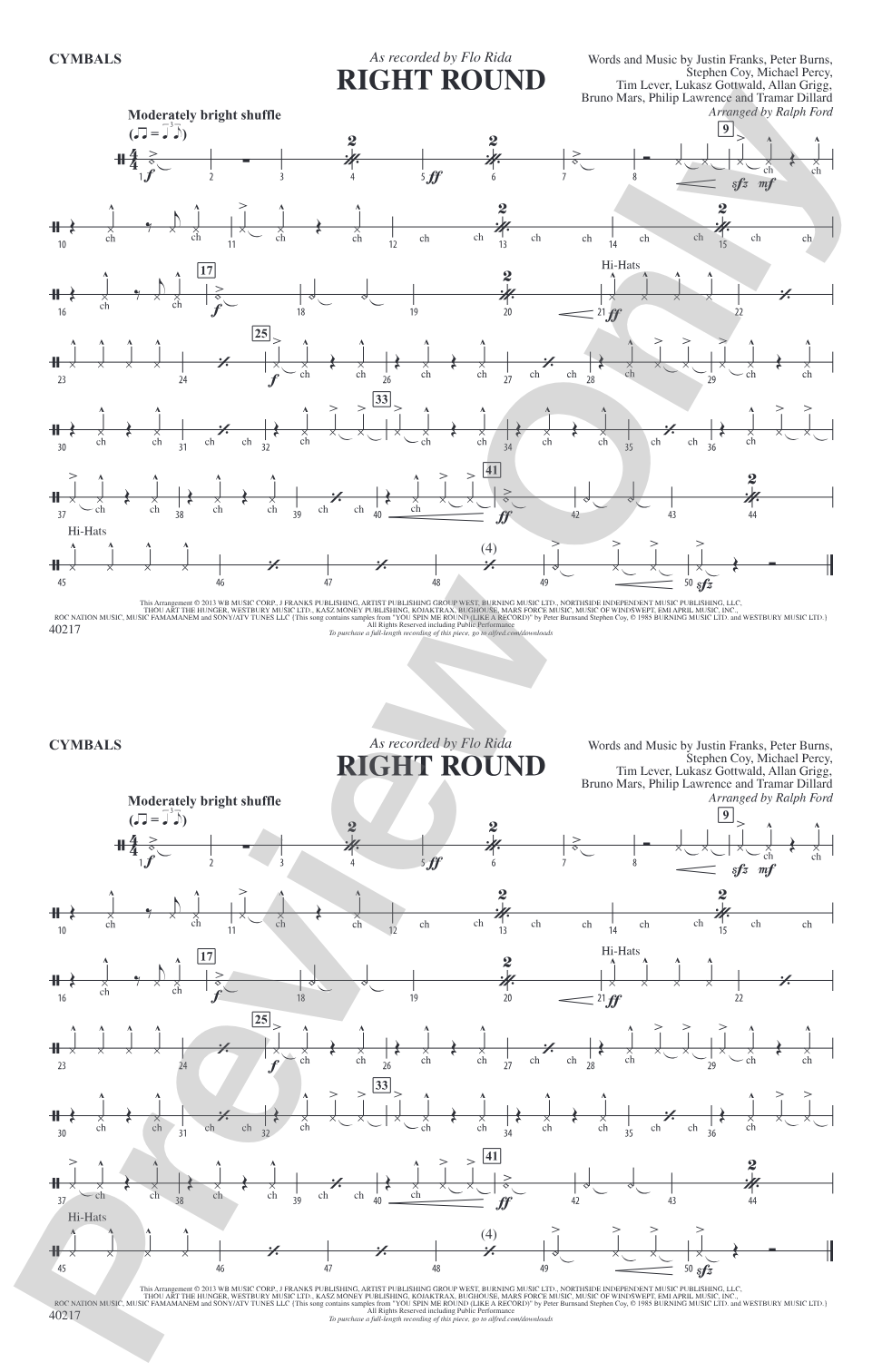 Right Round: Cymbals