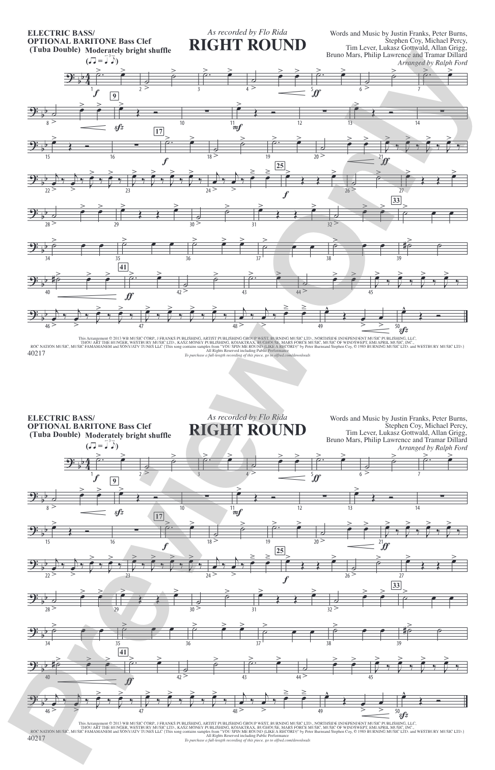 Right Round: Electric Bass