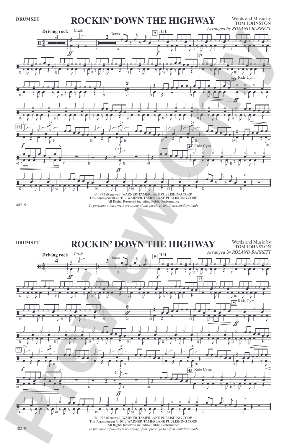 Rockin' Down the Highway: Drumset