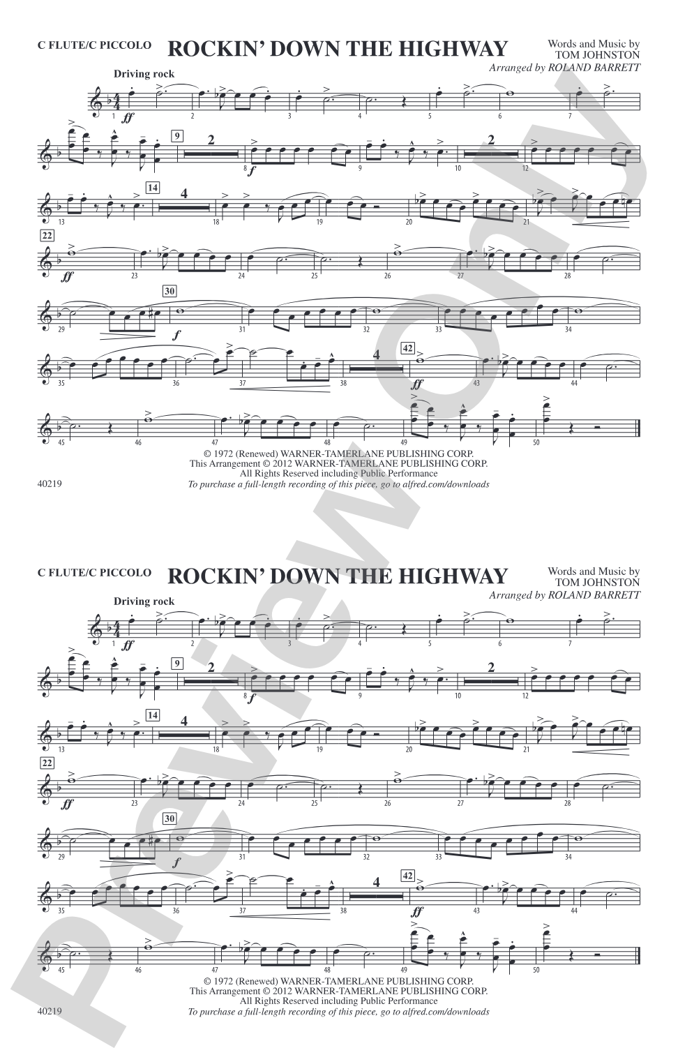 Rockin' Down the Highway: Flute