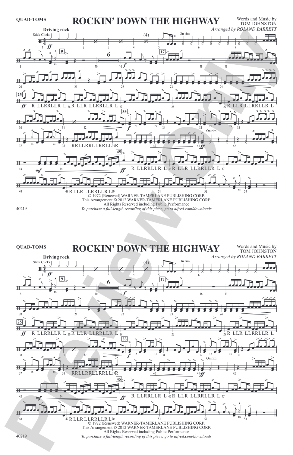 Rockin' Down the Highway: Quad-Toms