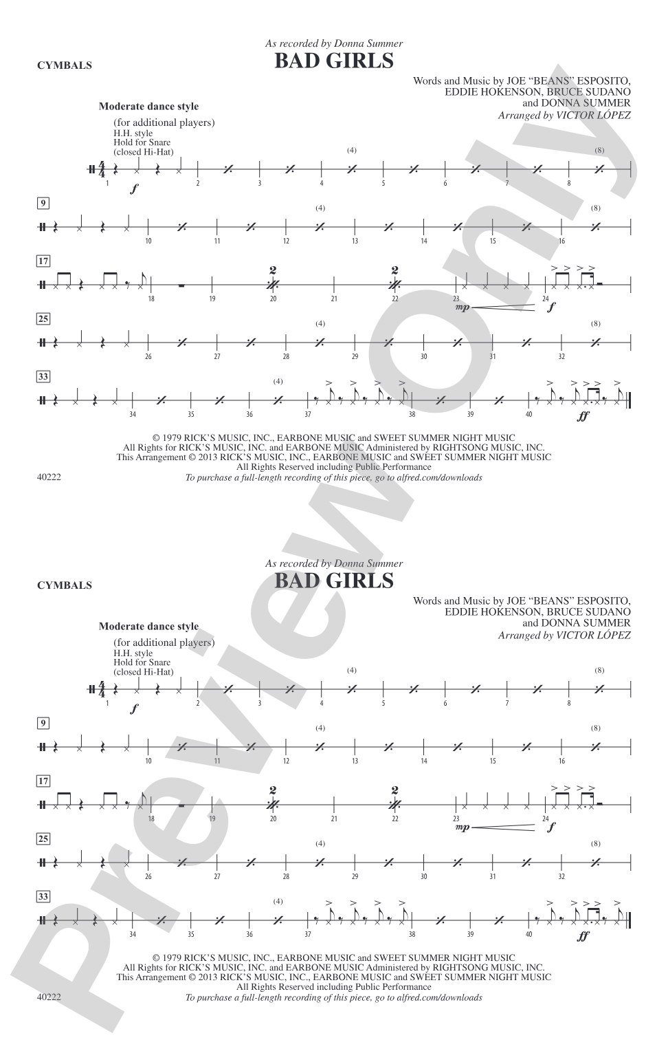 Bad Girls: Cymbals