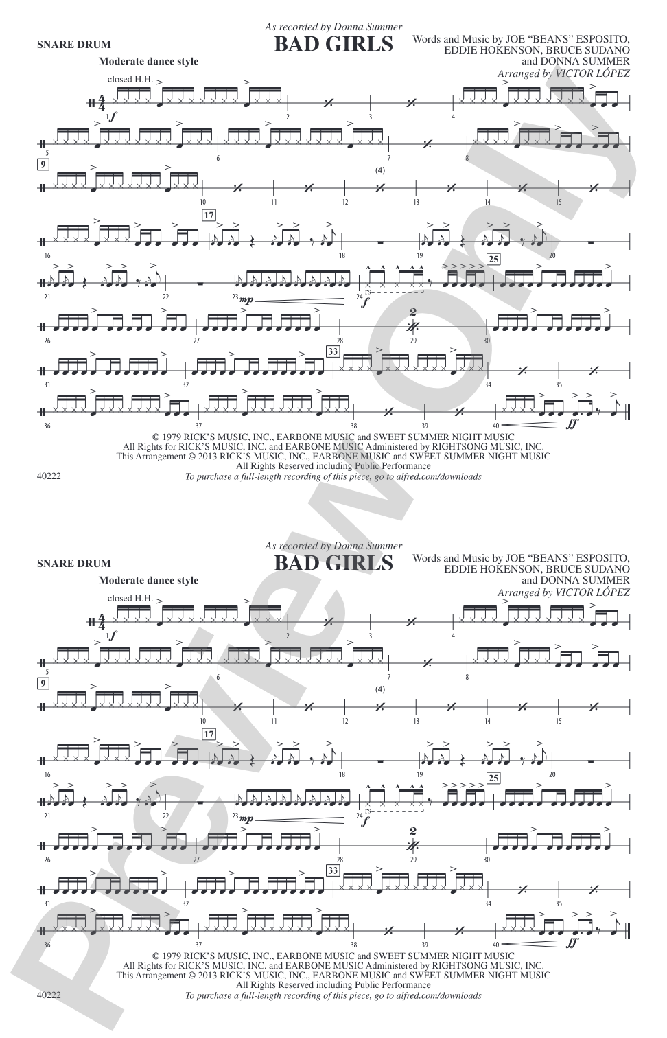 Bad Girls: Snare Drum