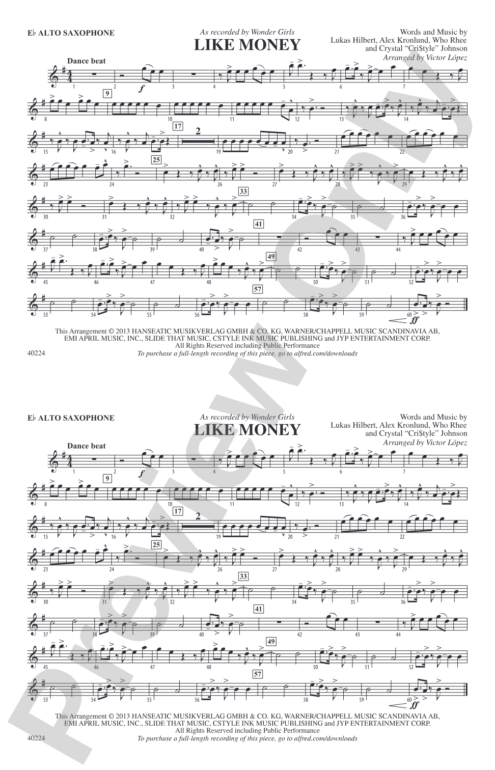 Like Money: E-flat Alto Saxophone