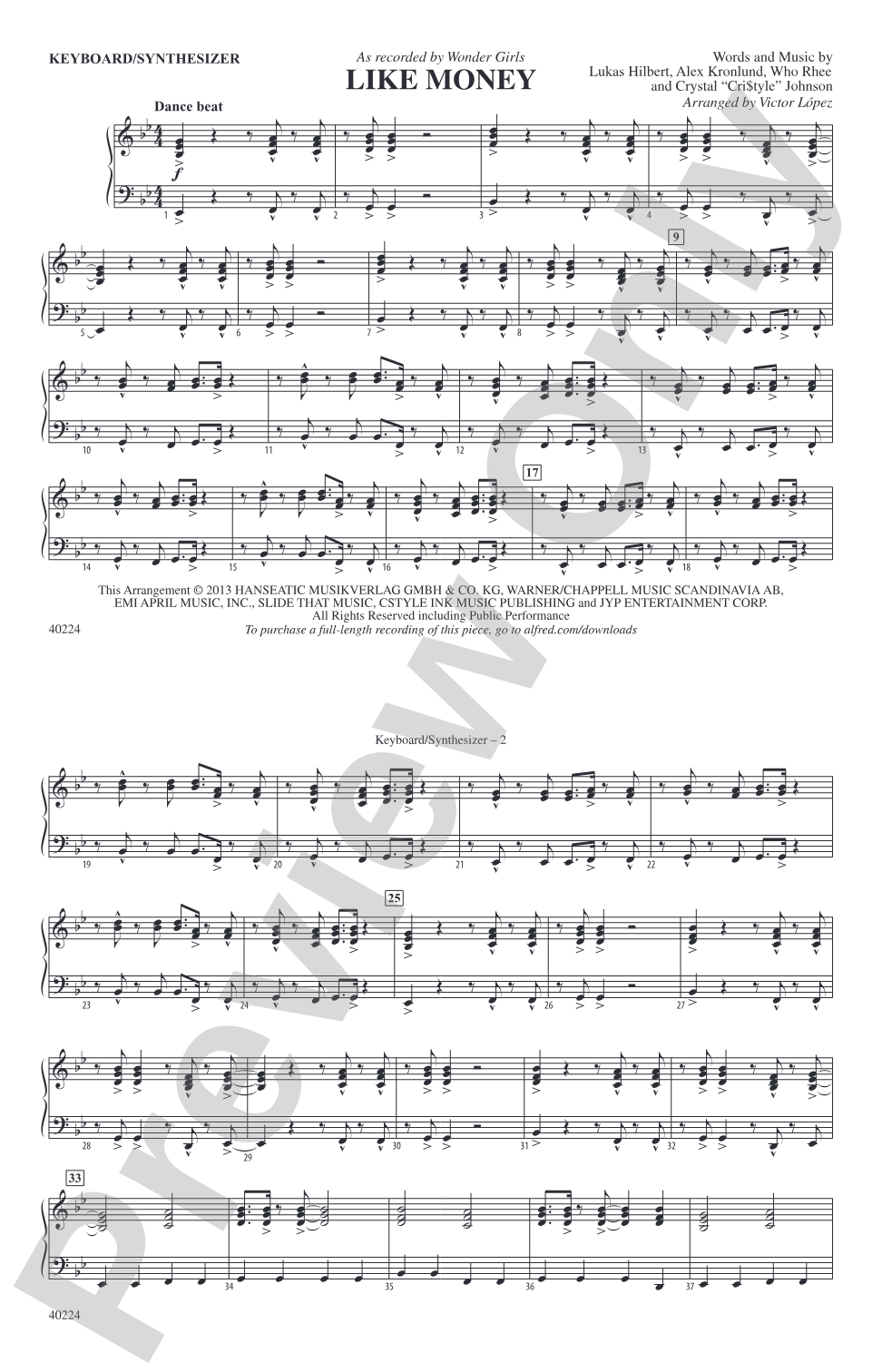 Like Money: Keyboard/Synthesizer