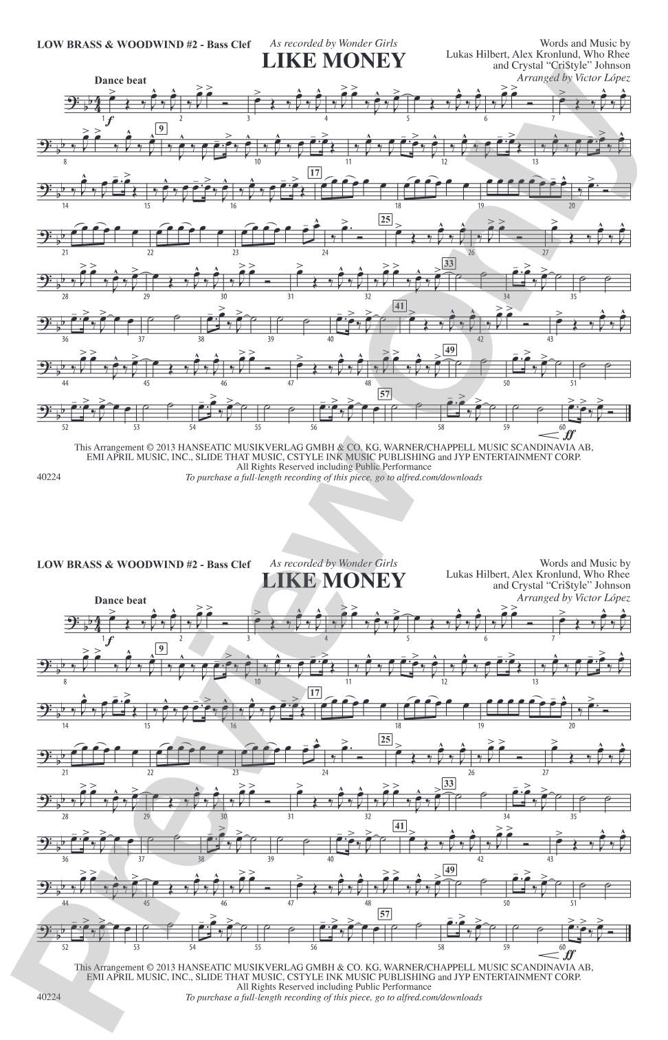 Like Money: Low Brass & Woodwinds #2 - Bass Clef