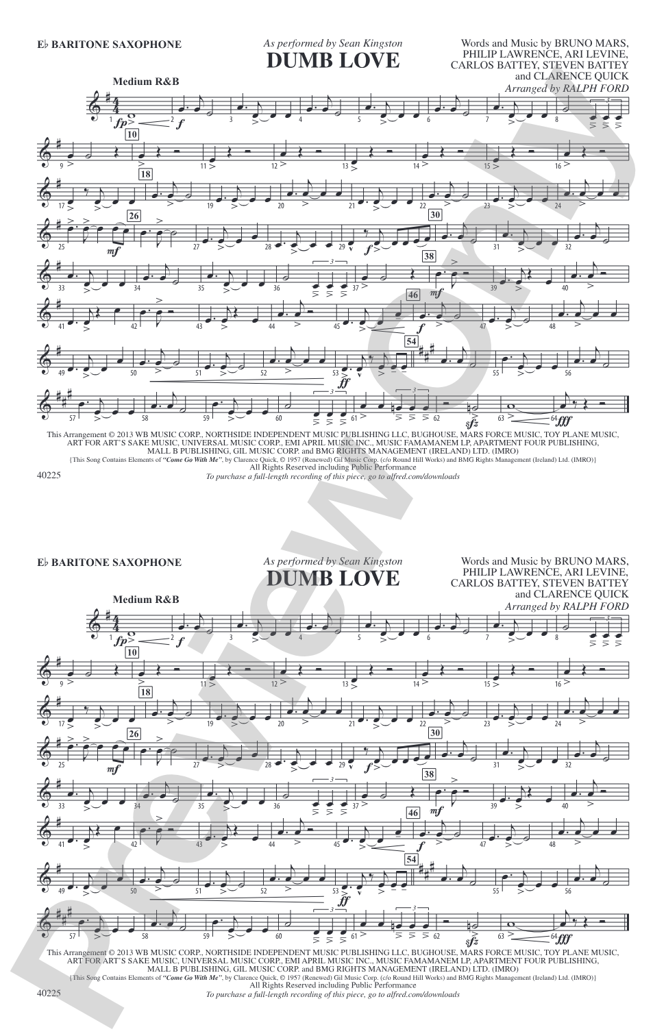 Dumb Love: E-flat Baritone Saxophone