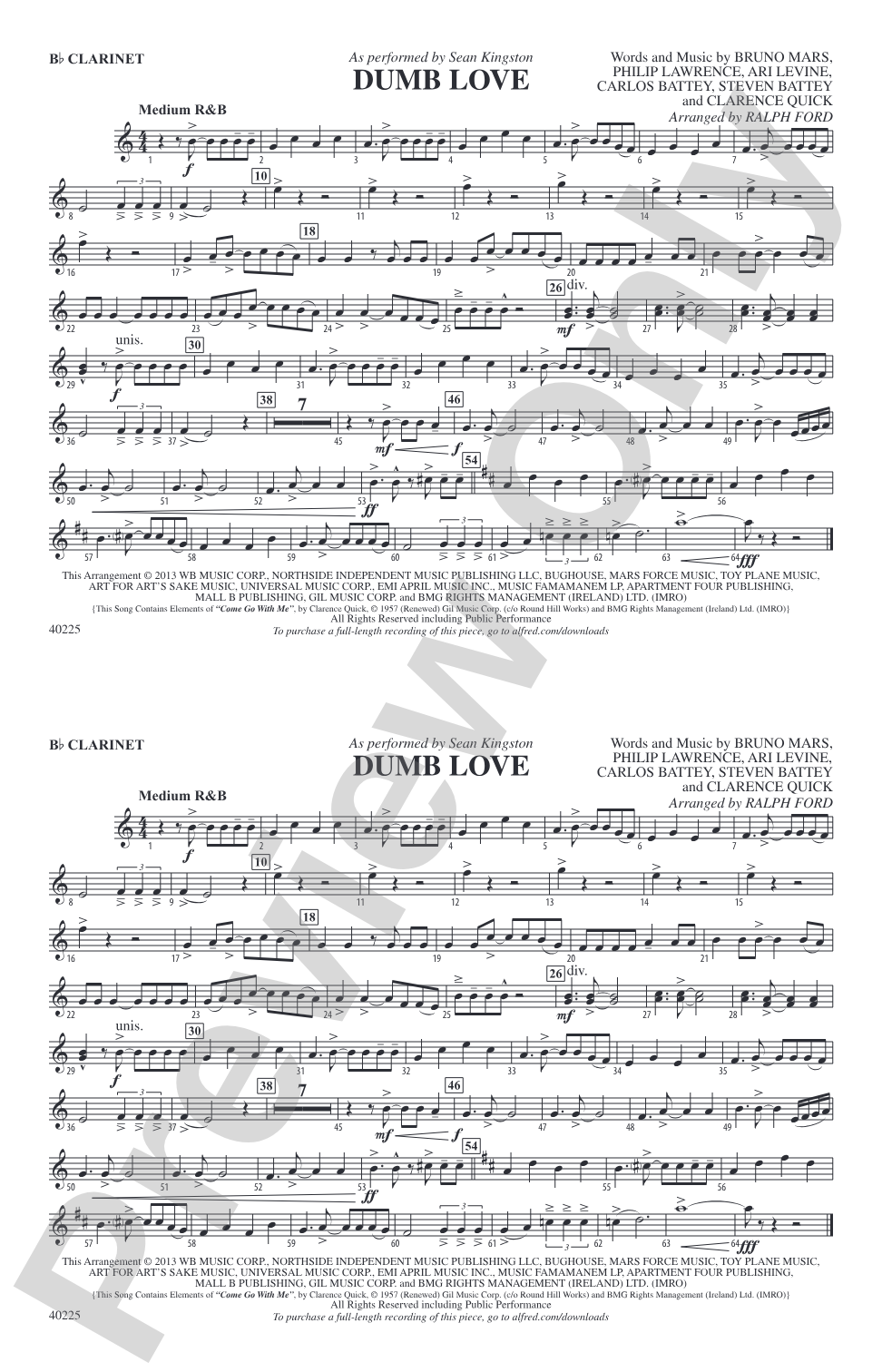 Dumb Love: 1st B-flat Clarinet