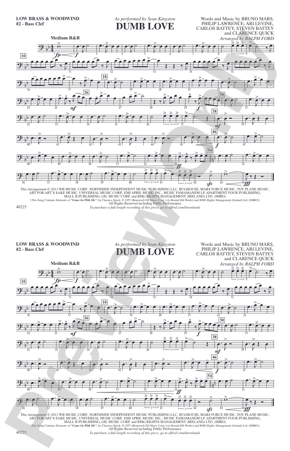 Dumb Love: Low Brass & Woodwinds #2 - Bass Clef