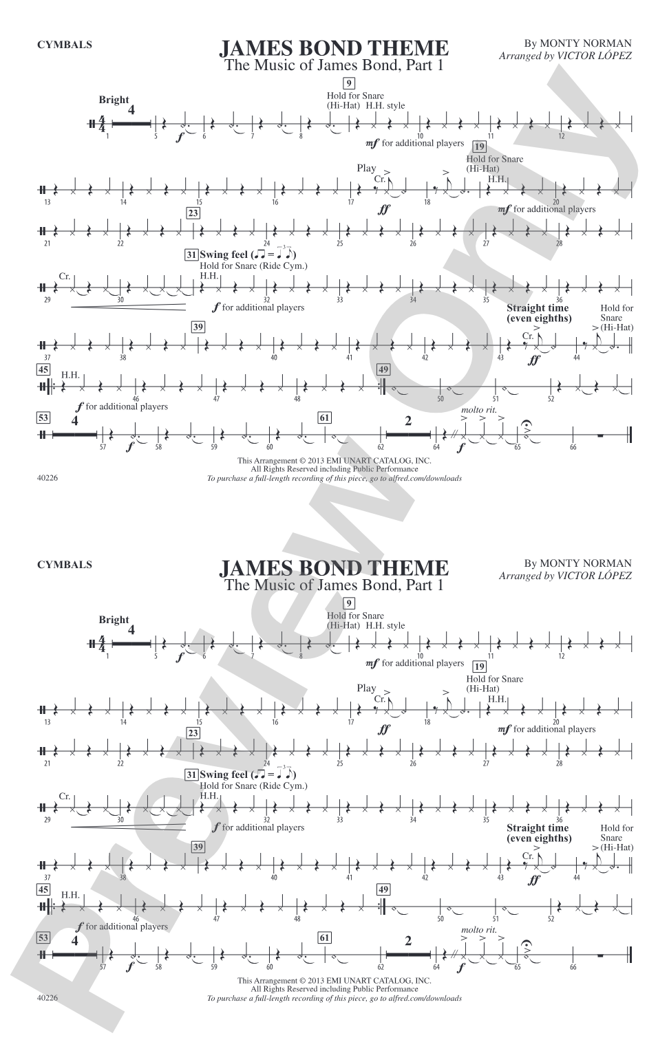 James Bond Theme: Cymbals