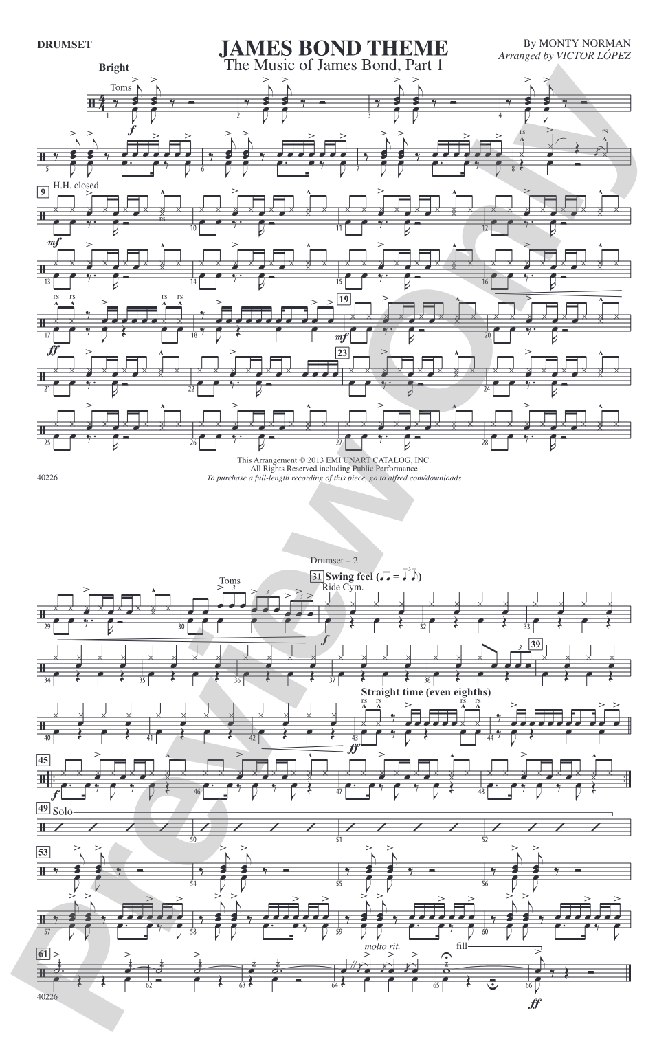 James Bond Theme: Drumset